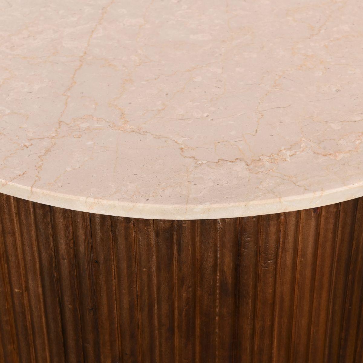 Giga Meubel - Salontafel Marmer Donkerbruin - Set Van 2 - 70cm - Davi