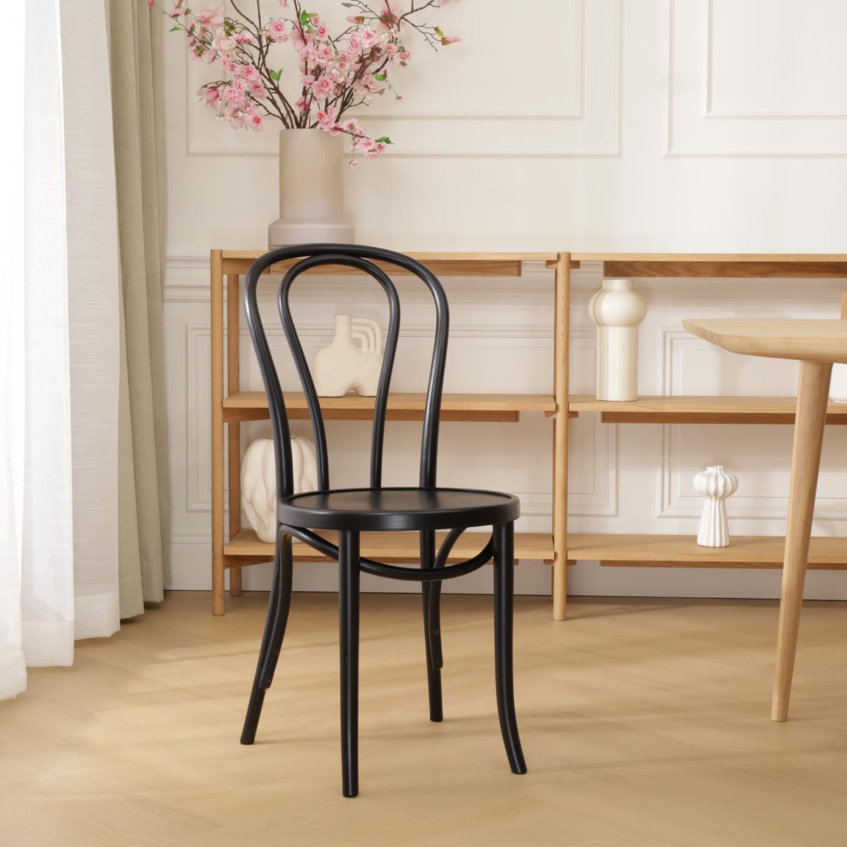 Fameg Vienna Thonet No.18 Houten Bistrostoel Zwart