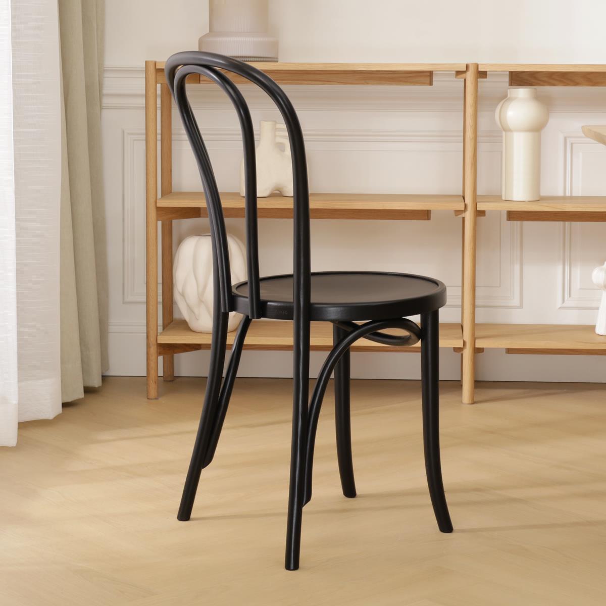 Fameg Vienna Thonet No.18 Houten Bistrostoel Zwart