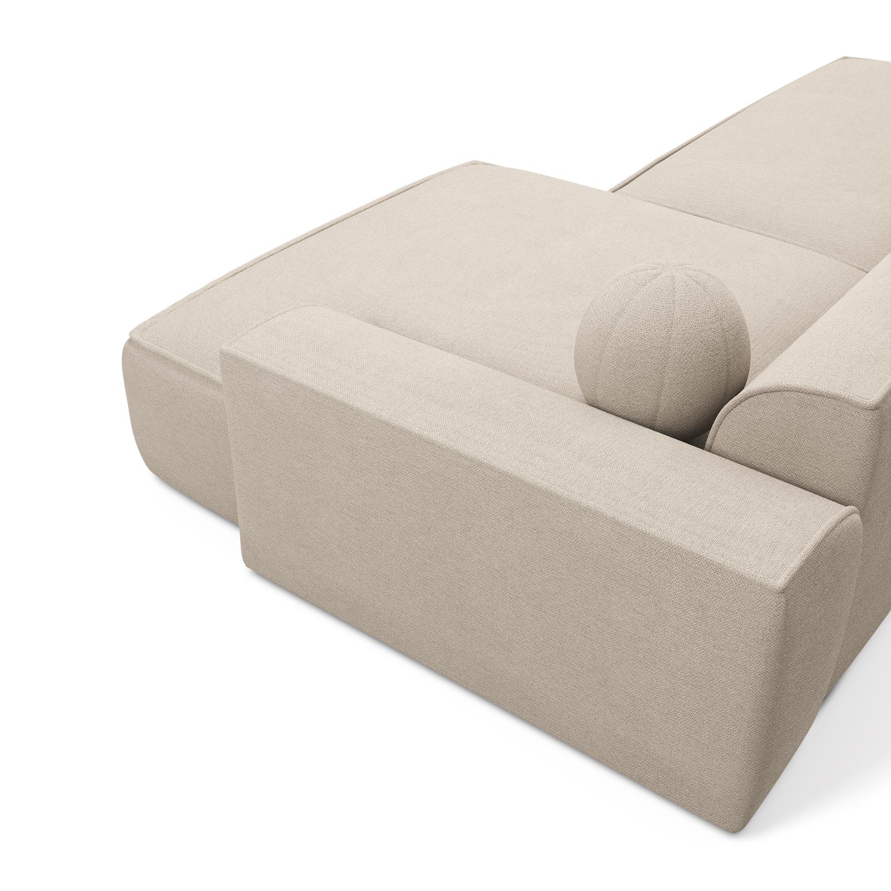Hoekbank in crème weefstof 300cm