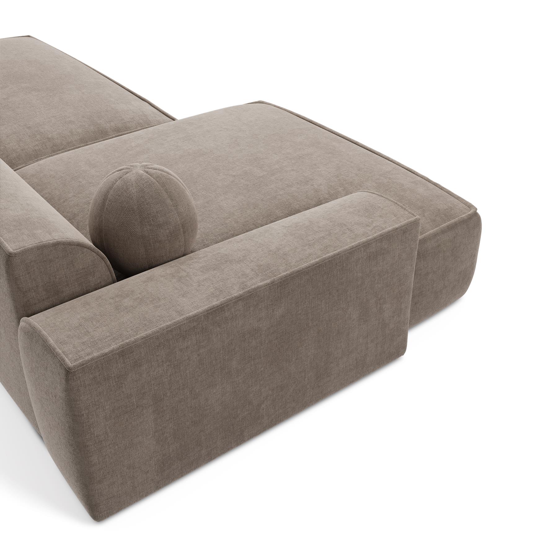 Sofa linkerhoek fluweel taupe 300cm