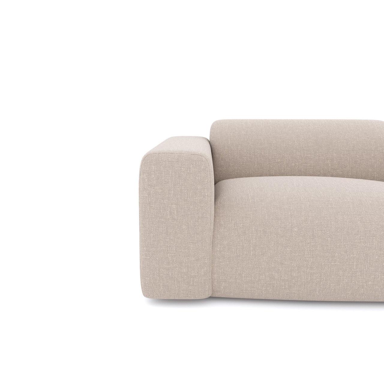 4-zitsbank in beige geweven stof 240cm
