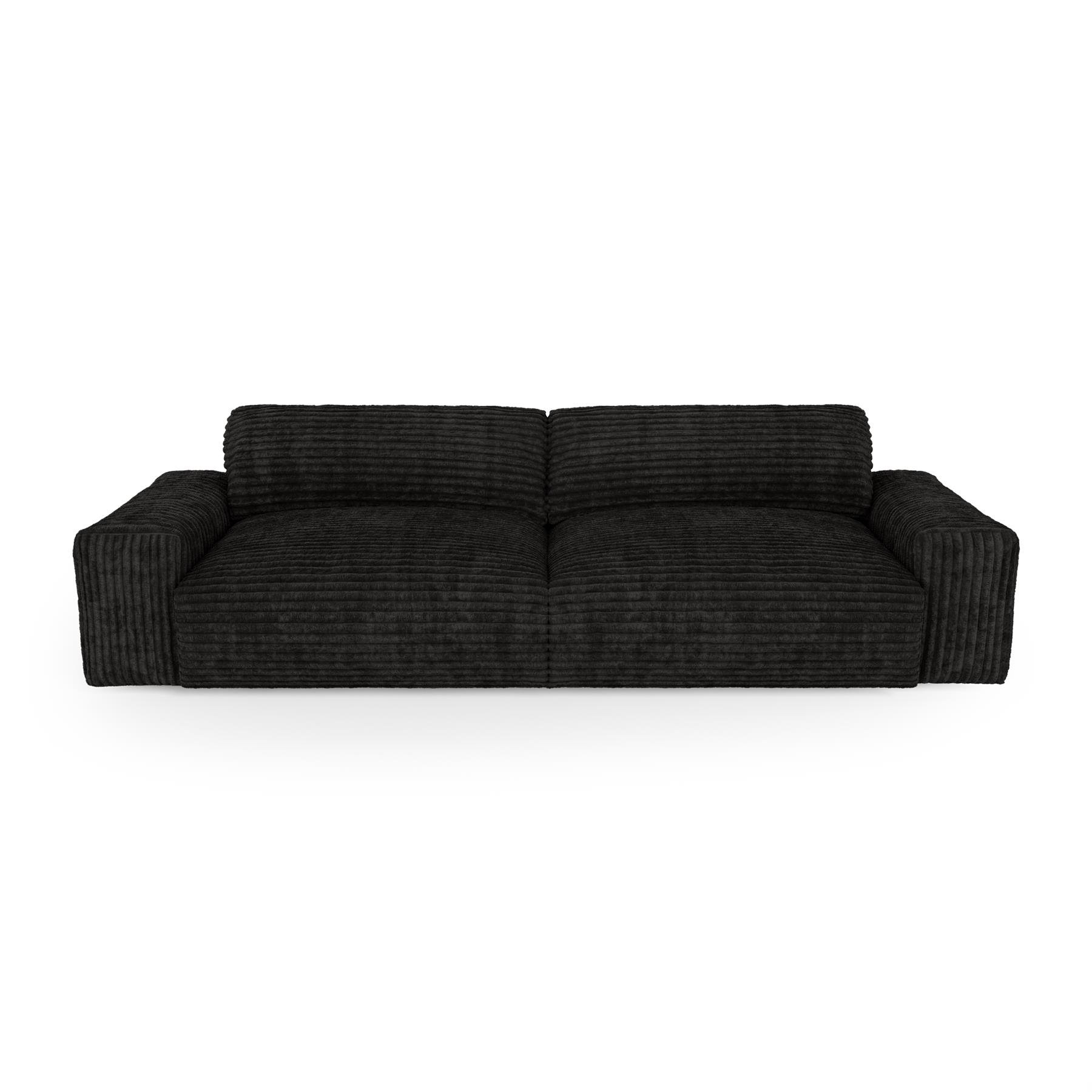 4-zits corduroy bank XXL zwart 220cm