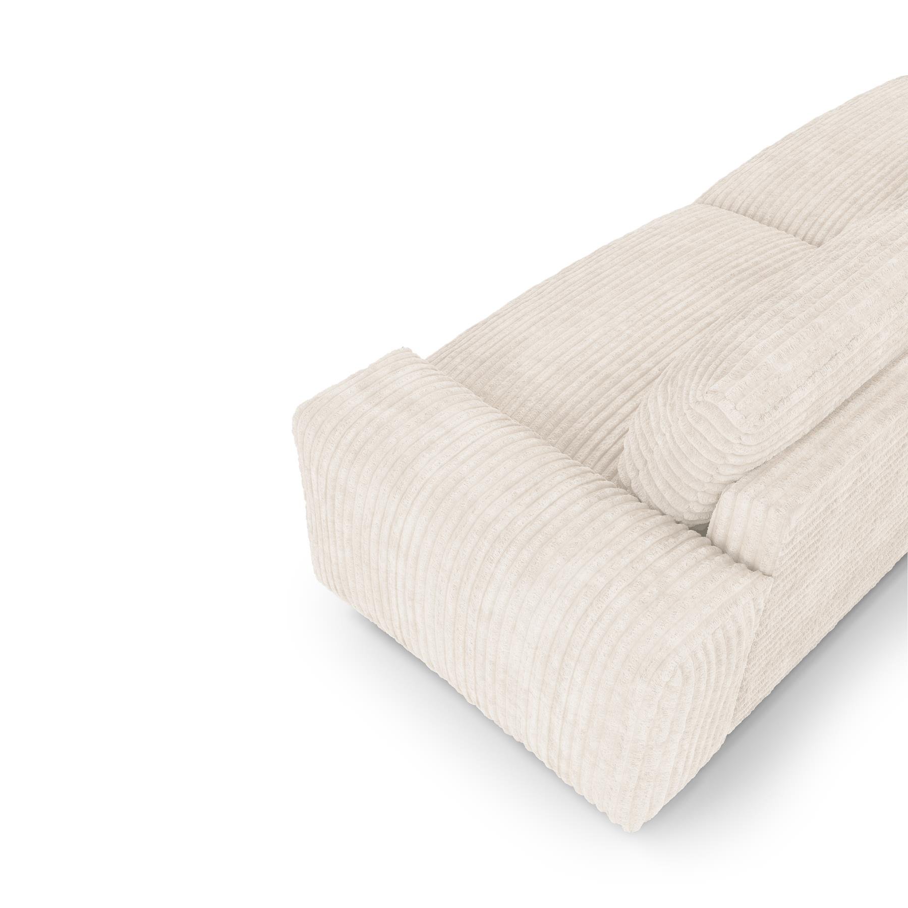 4-zits ribfluwelen bank XXL crème 220cm