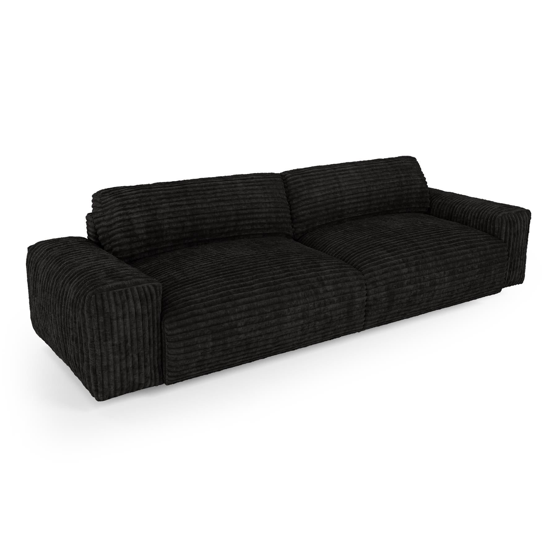 4-zits corduroy bank XXL zwart 220cm