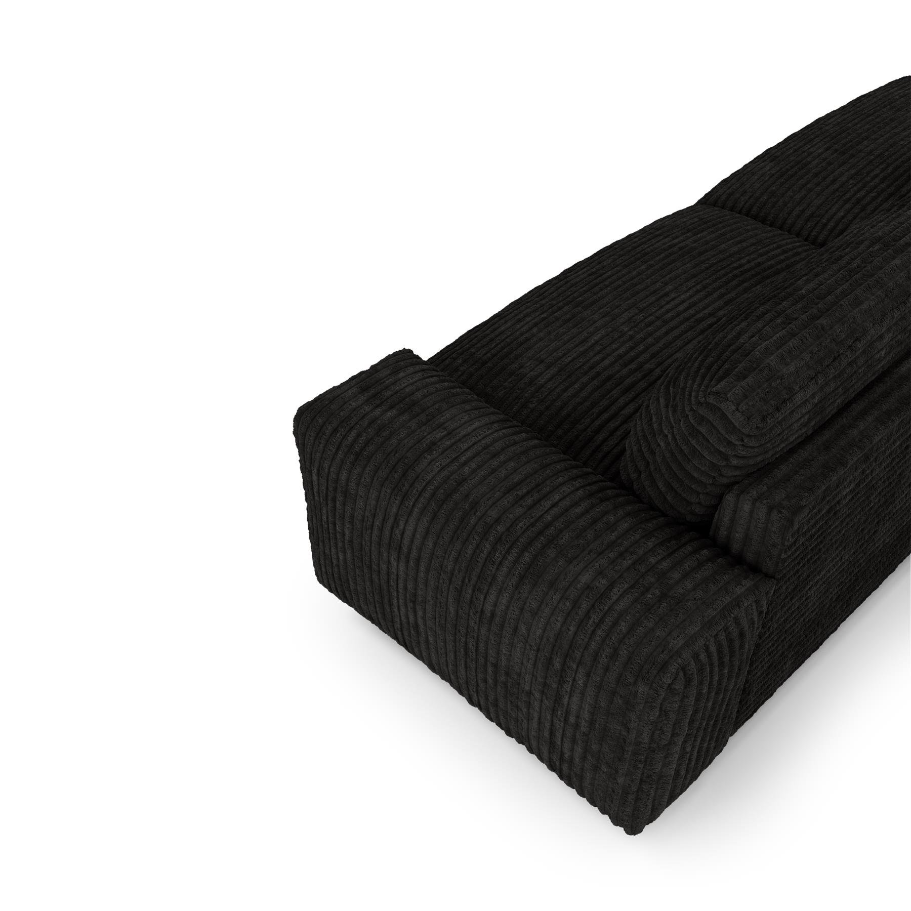 4-zits corduroy bank XXL zwart 220cm