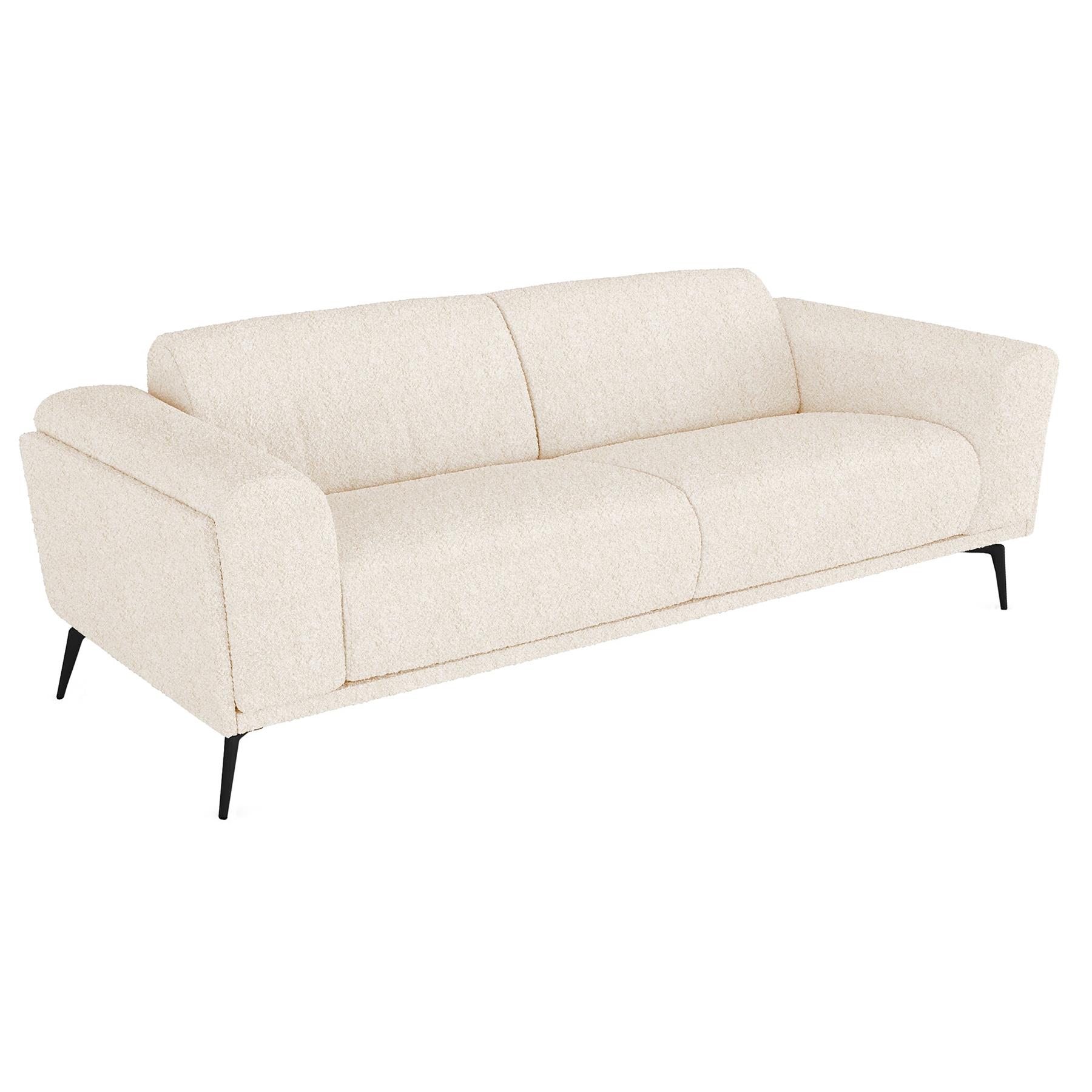 3-zitsbank in bouclette stof crème 220cm
