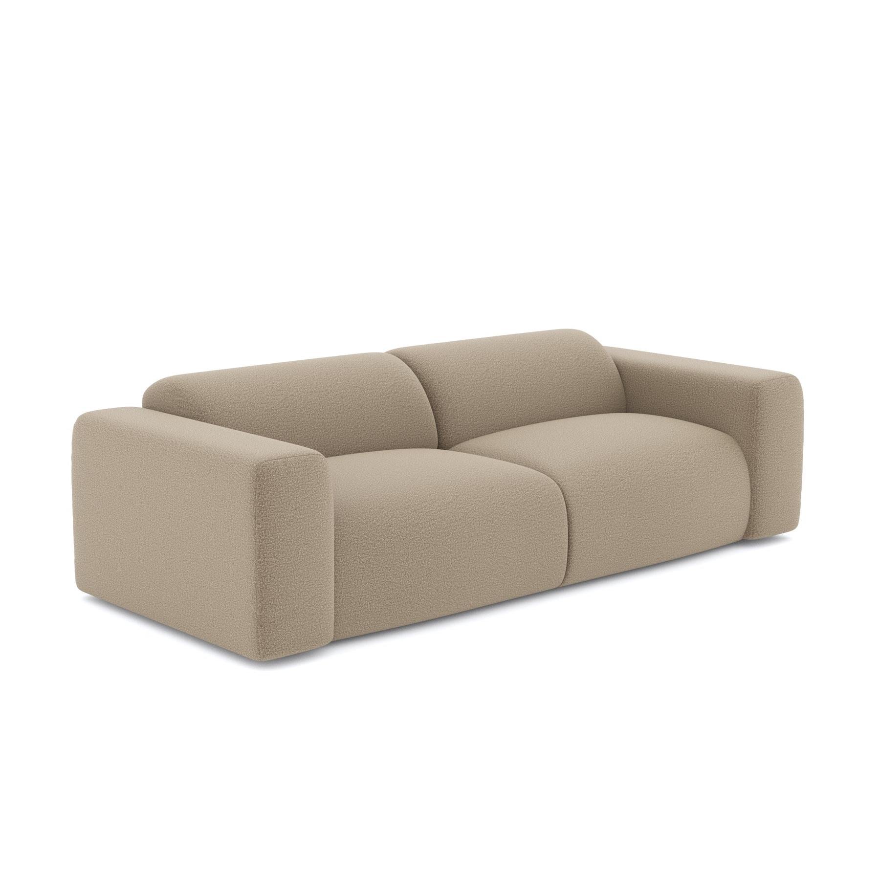 3-zitsbank in taupe bouclette stof 205cm