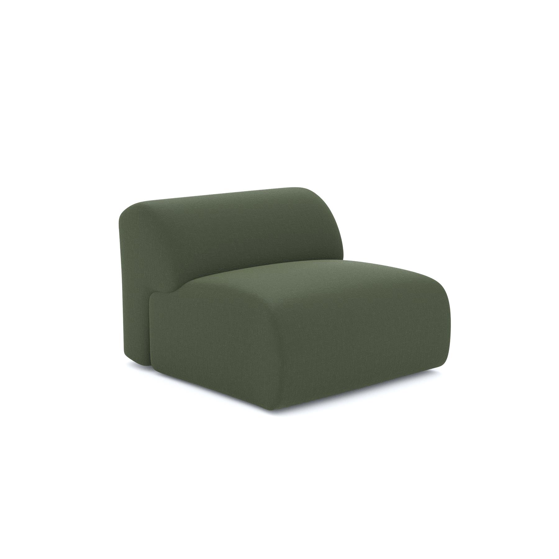 Fauteuil zonder armleuningen olijfgroen geweven stof