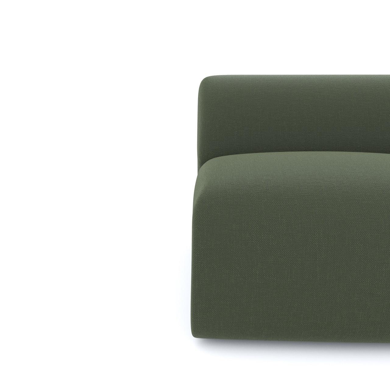 Fauteuil zonder armleuningen olijfgroen geweven stof