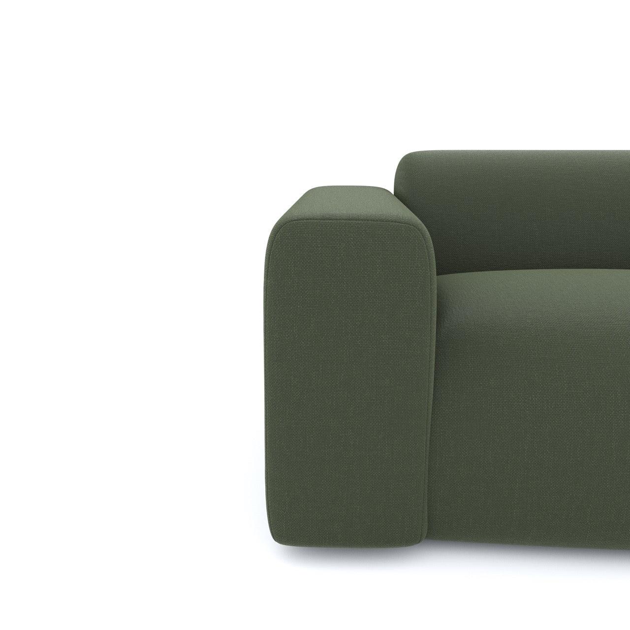 Fauteuil in olijfgroene geweven stof
