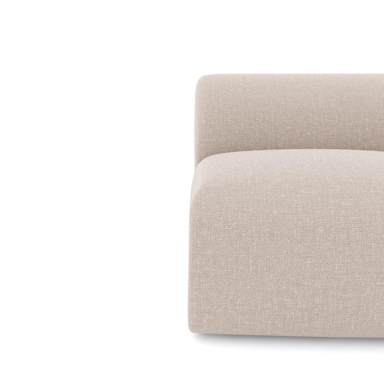 Fauteuil zonder armleuningen, beige geweven stof
