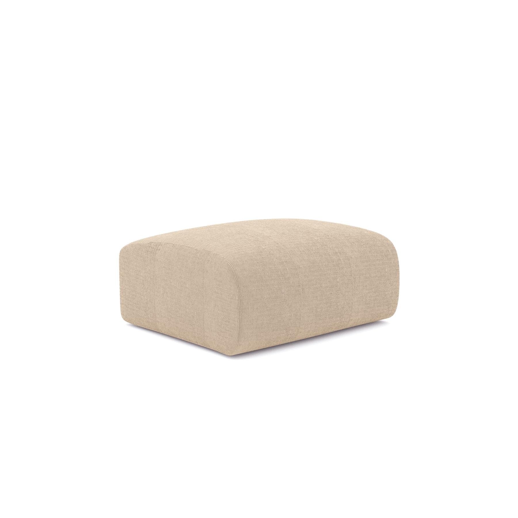 Beige ribfluwelen poef
