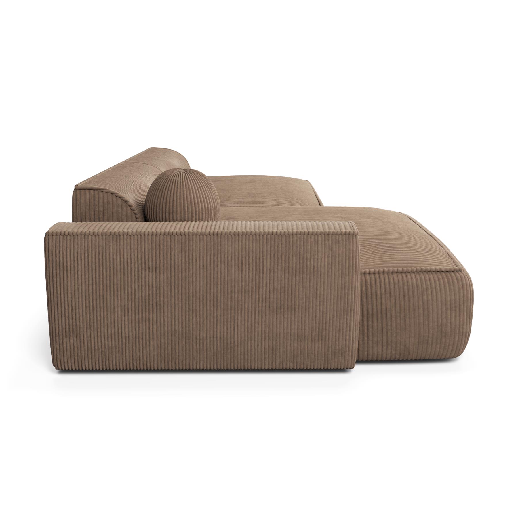 Bank links hoek corduroy taupe 260cm