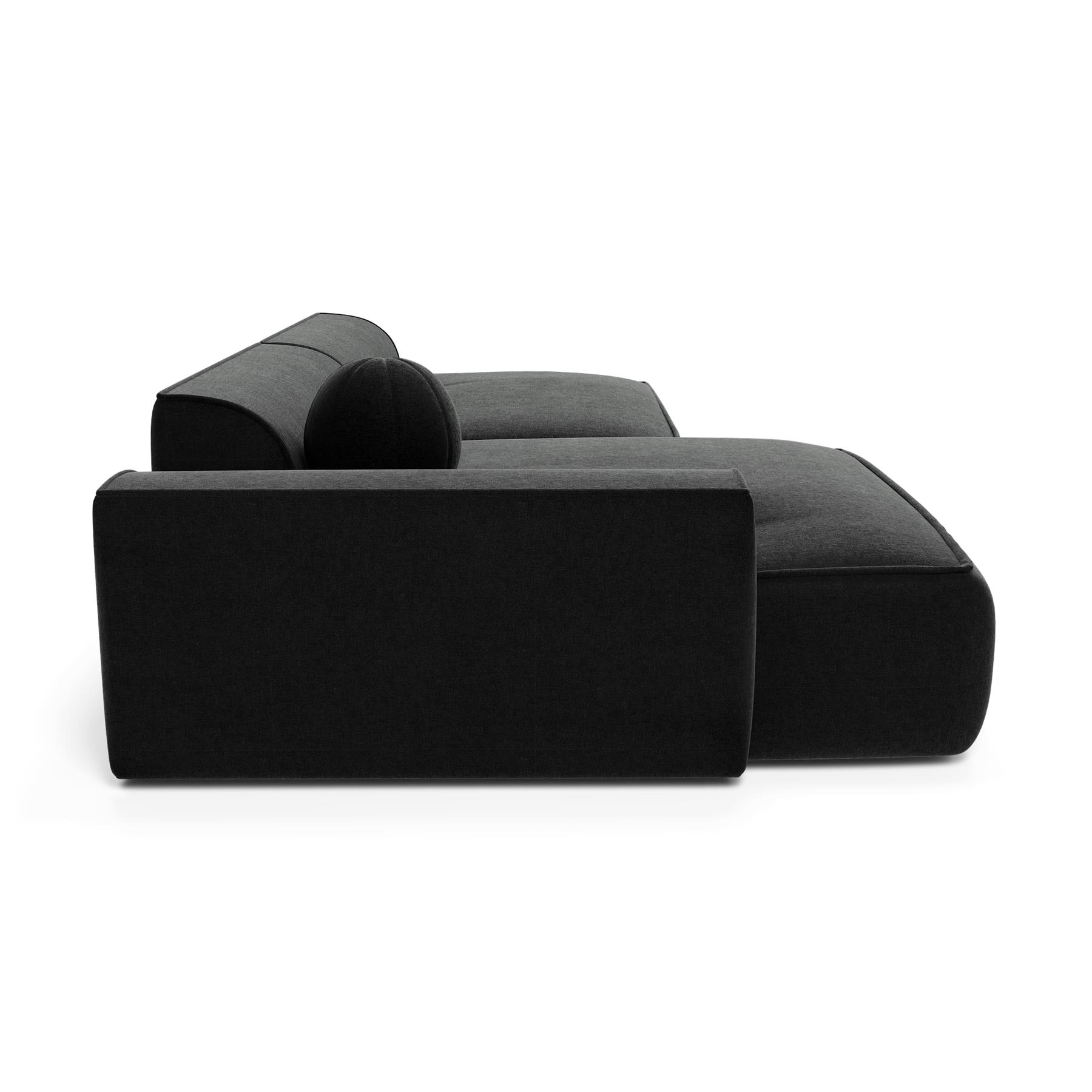 Sofa links hoek fluweel donker antraciet 260cm