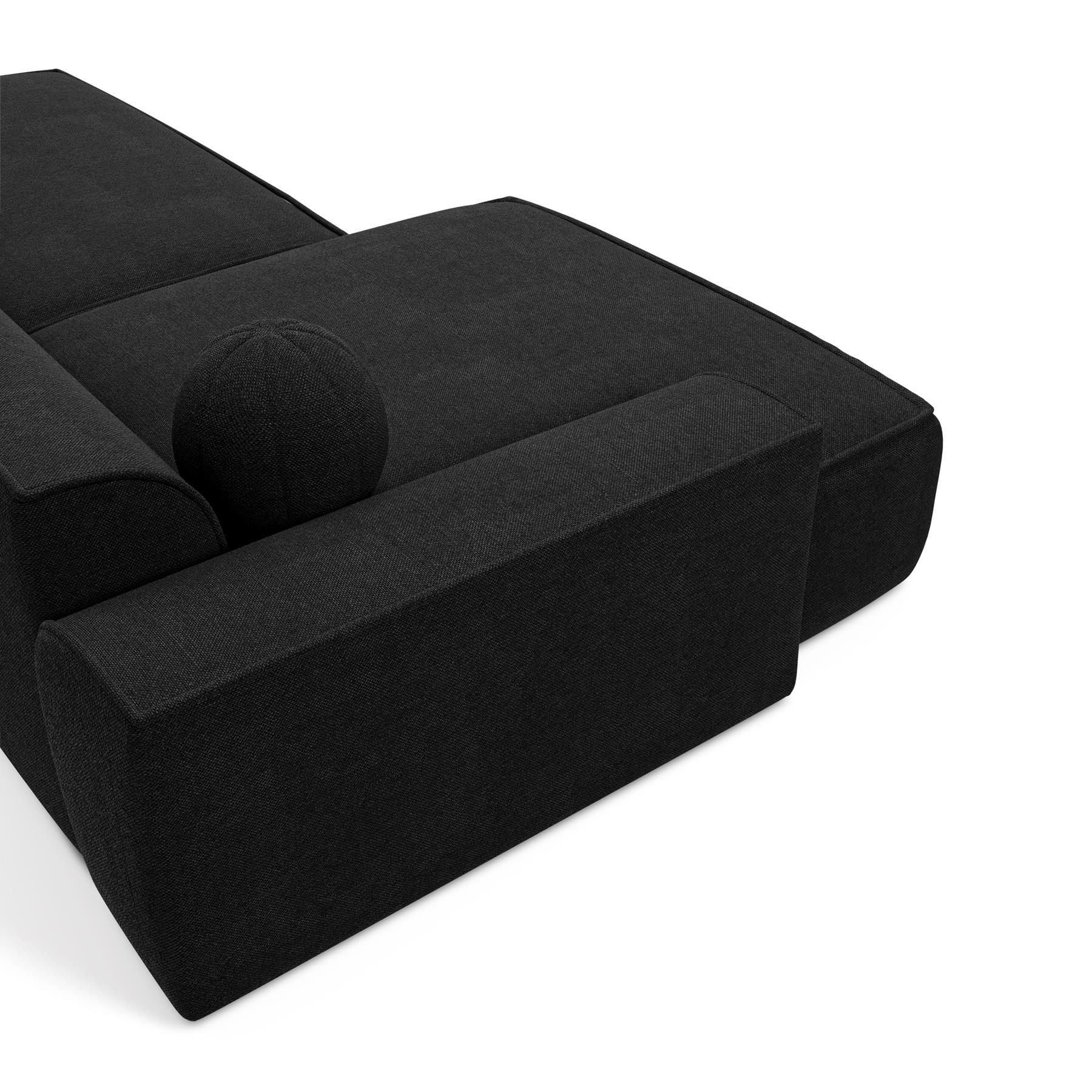 Sofa links hoek fluweel donker antraciet 260cm