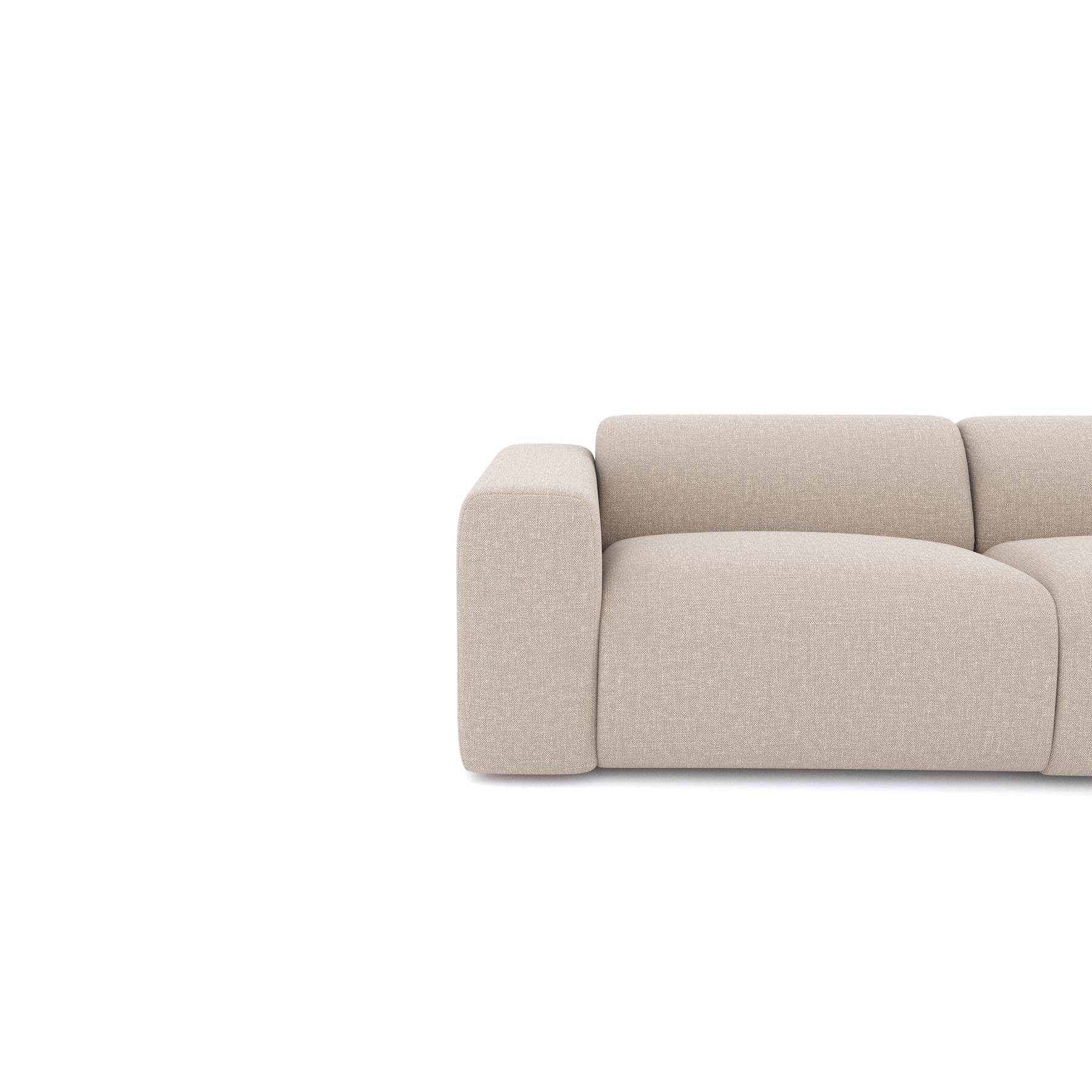 Beige geweven stof brede rechter hoekbank 280cm