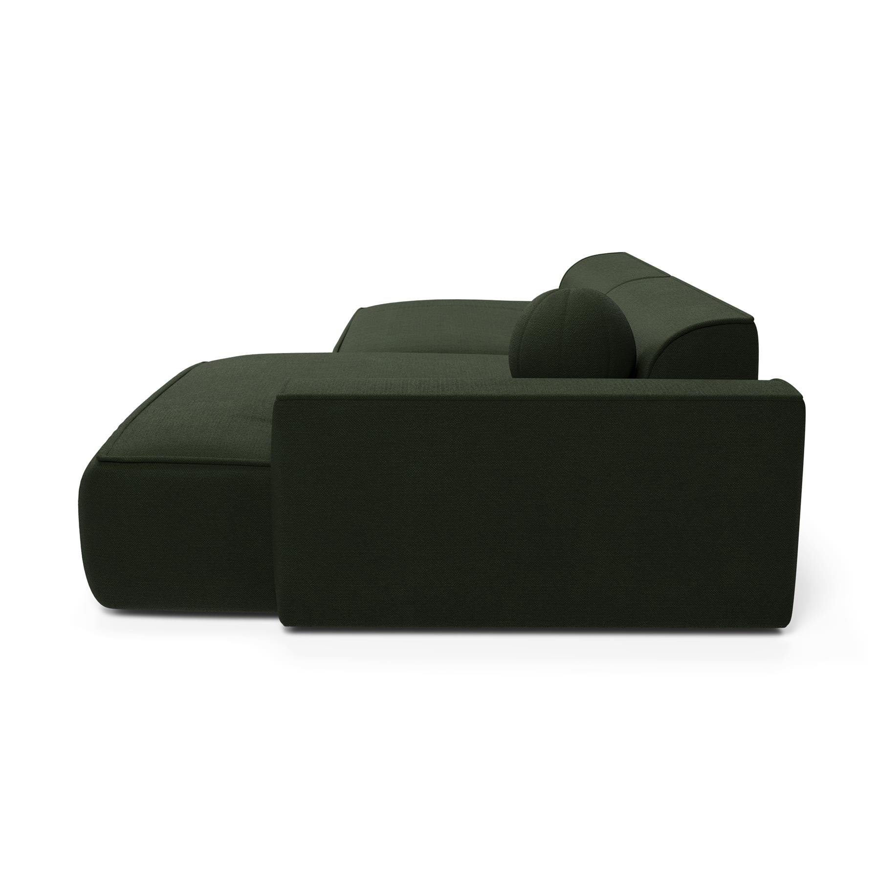 Rechthoekige sofa in geweven stof Olijfgroen 260cm