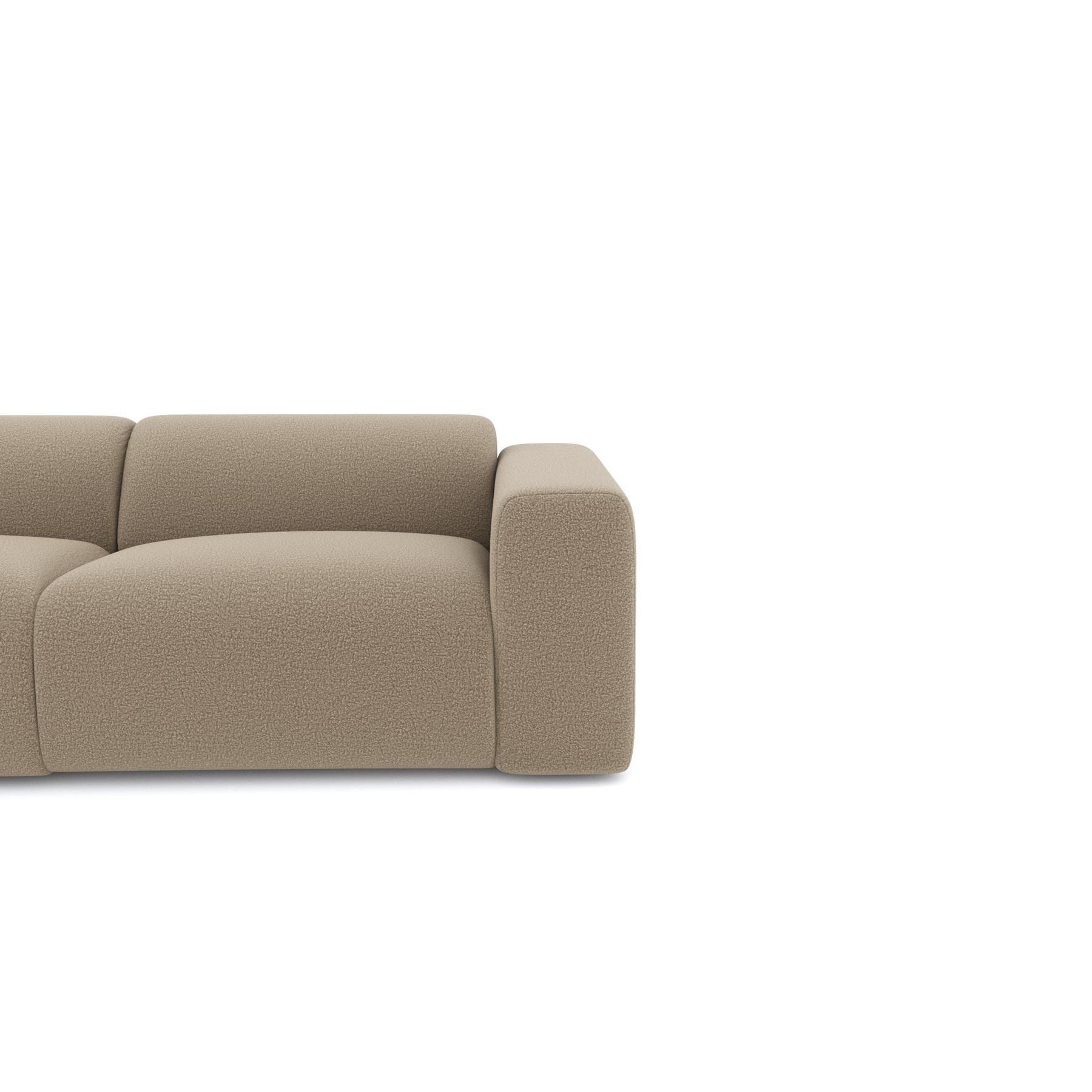 Bank groot links hoekstof bouclette taupe 280cm
