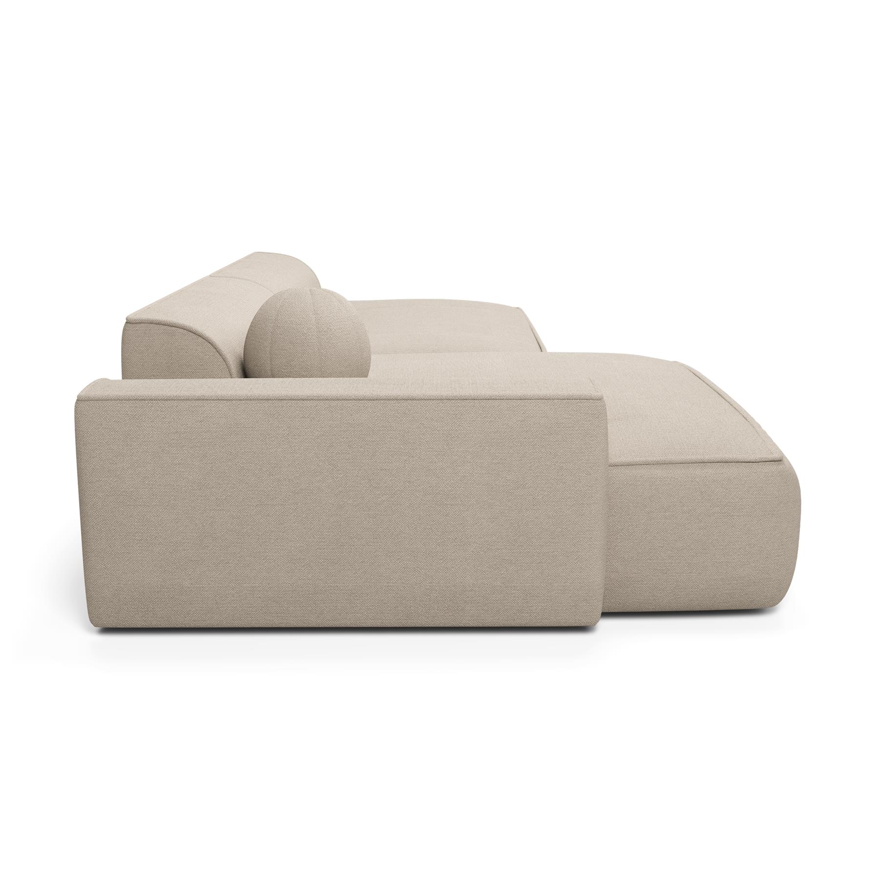 Sofa linkerhoek stof crème 260cm