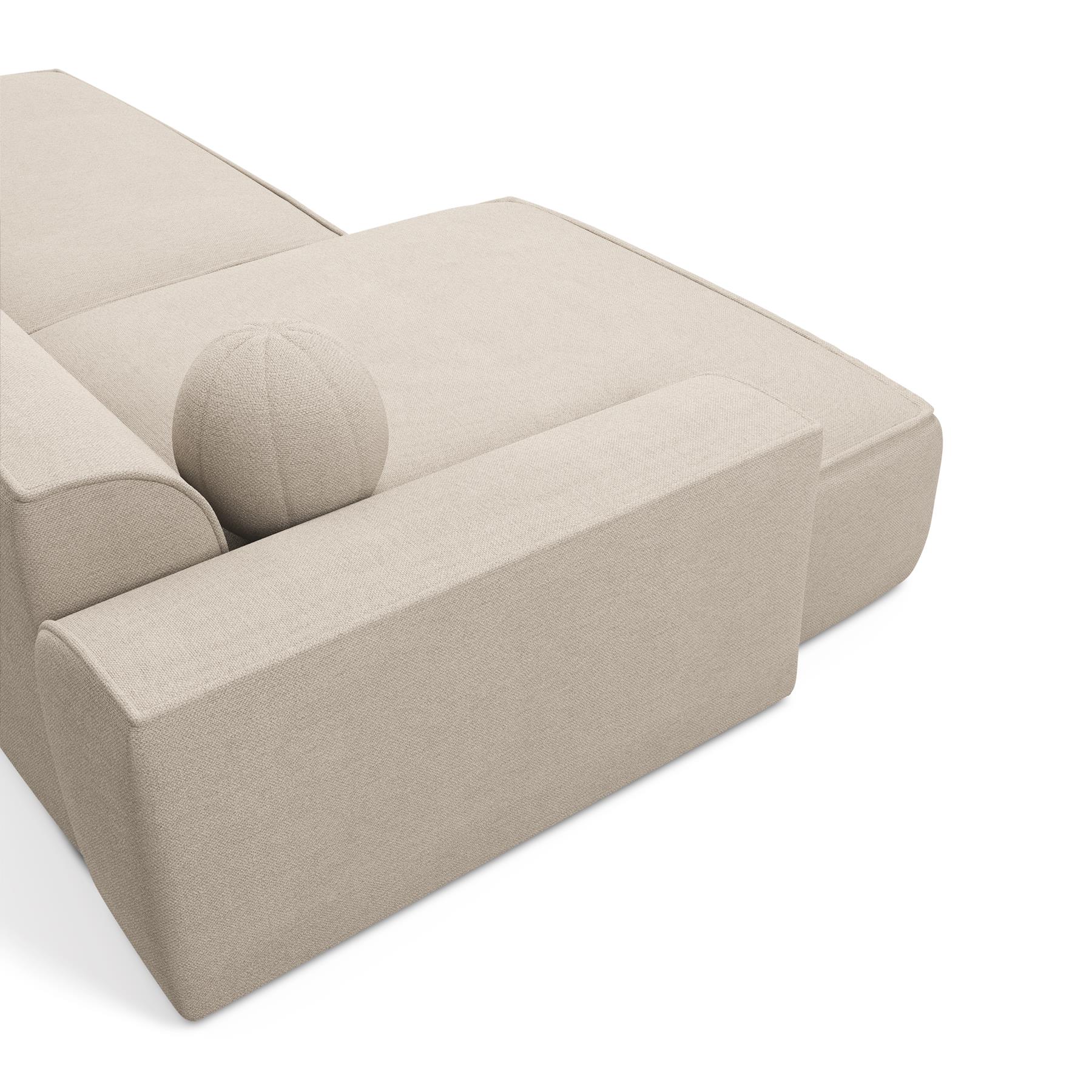 Sofa linkerhoek stof crème 260cm