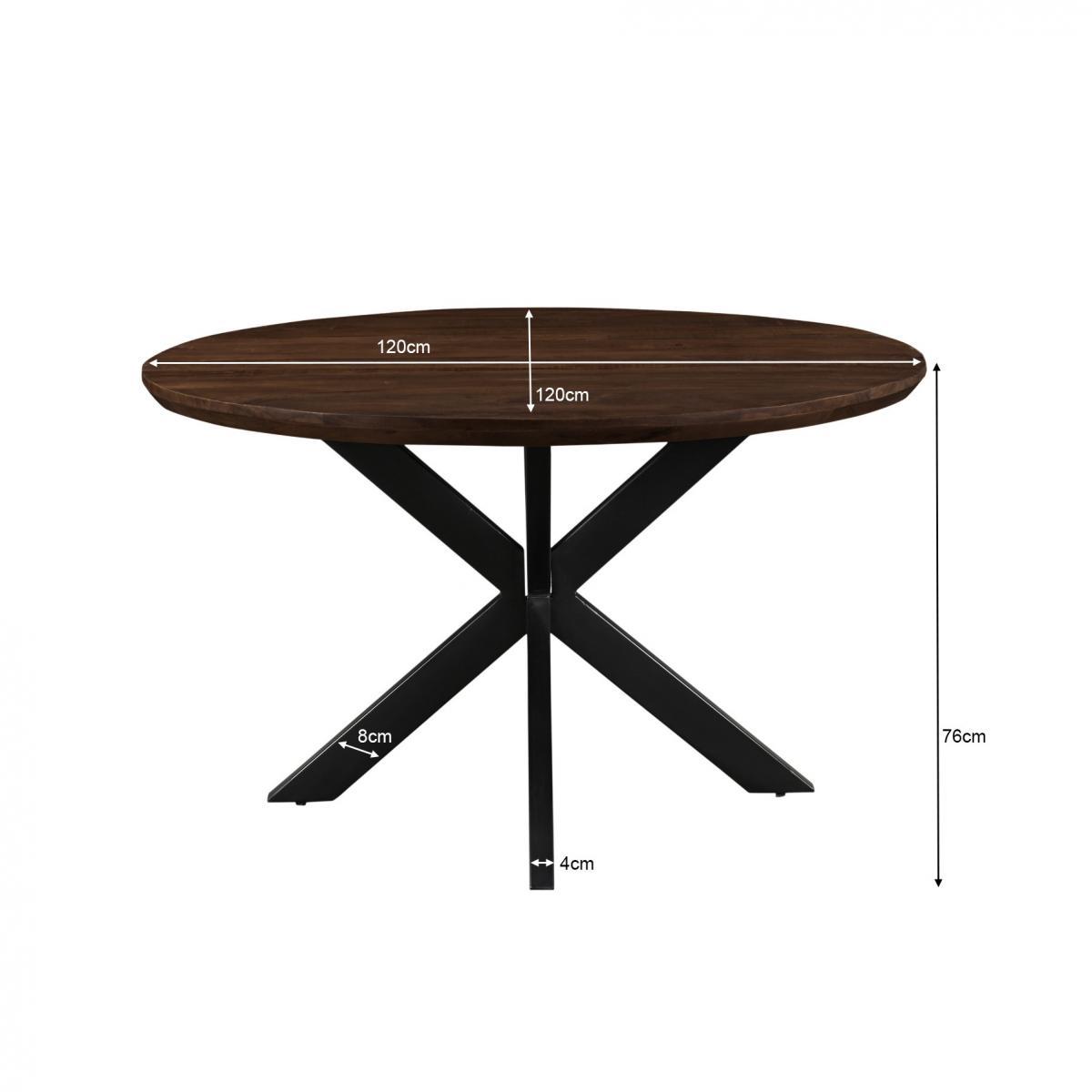 Livingfurn - Eetkamertafel Jesper Round Brown 120cm - Mangohout