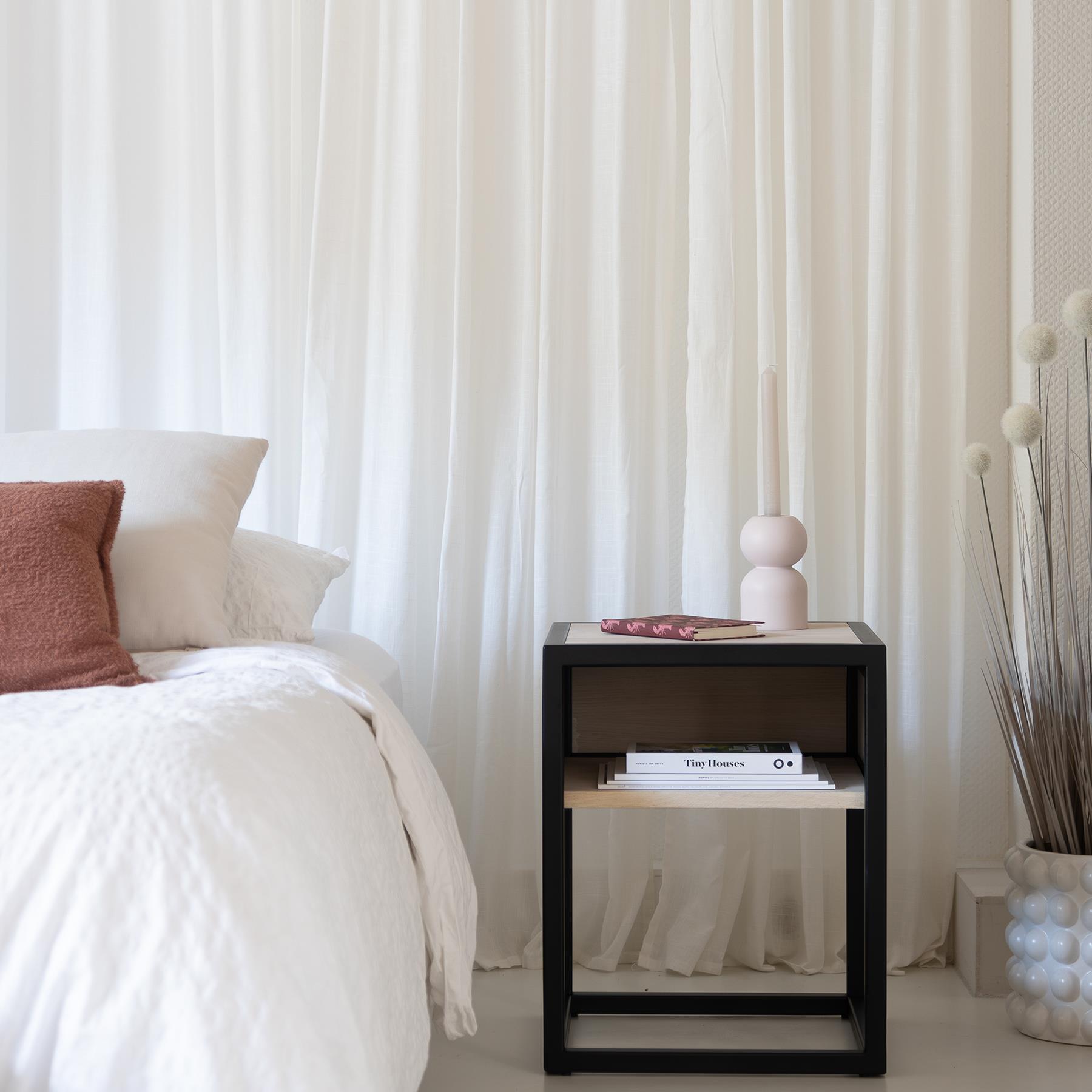 SPINDER DESIGN DIVA ONE-NIGHTSTAND Nachtkast - White Sand | Zwart