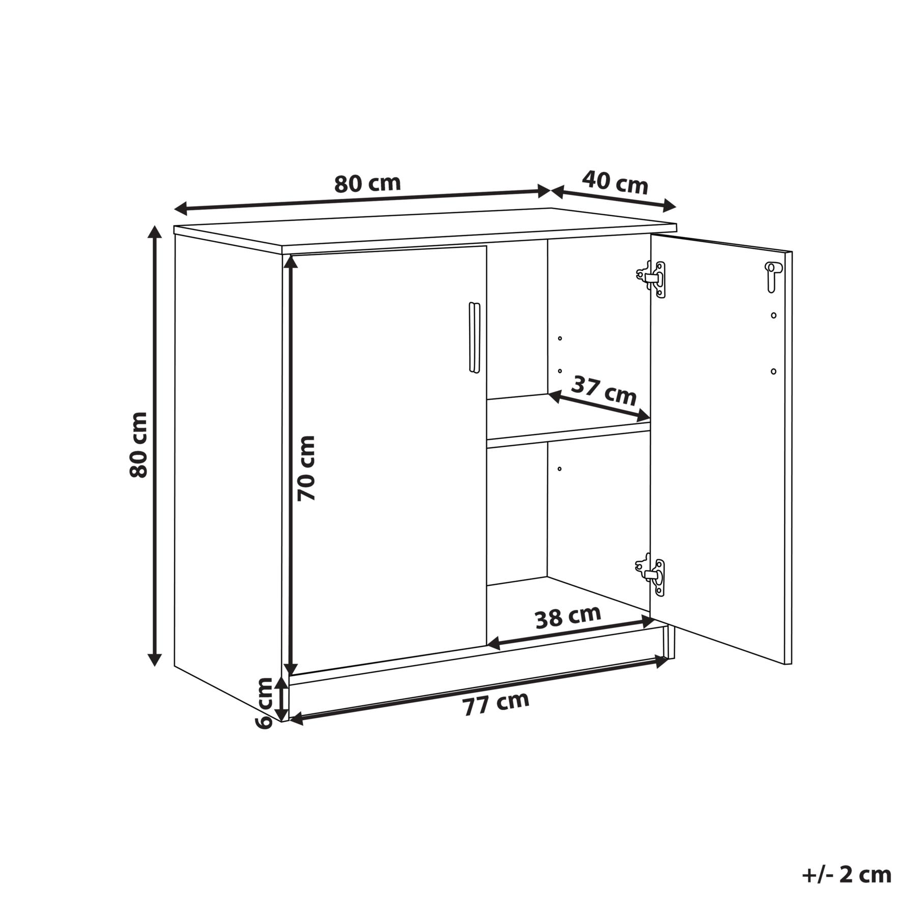 Beliani - ZEHNA - Sideboard 2 deuren - Lichtgrijs|Wit - Vezelplaat
