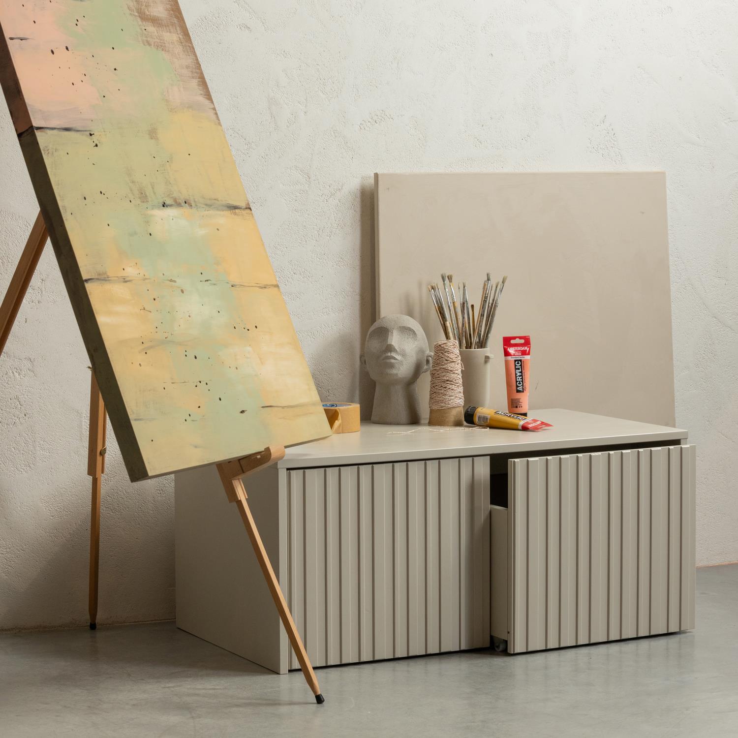 WOOOD New Gravure Kistbank - Grenen - Dust - 40x88x50