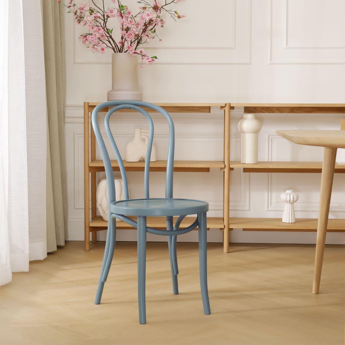 Fameg Vienna Thonet No.14 Houten Bistrostoel Blauw