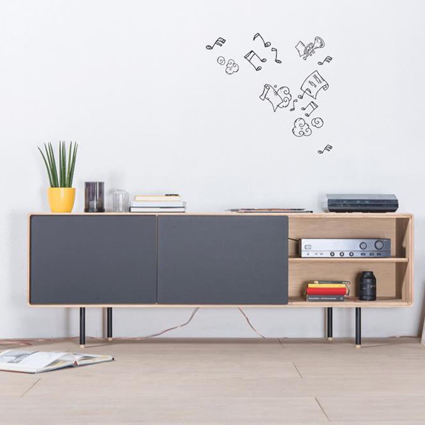 Gazzda Fina Sideboard Houten Dressoir Whitewash | Nero - 180 cm