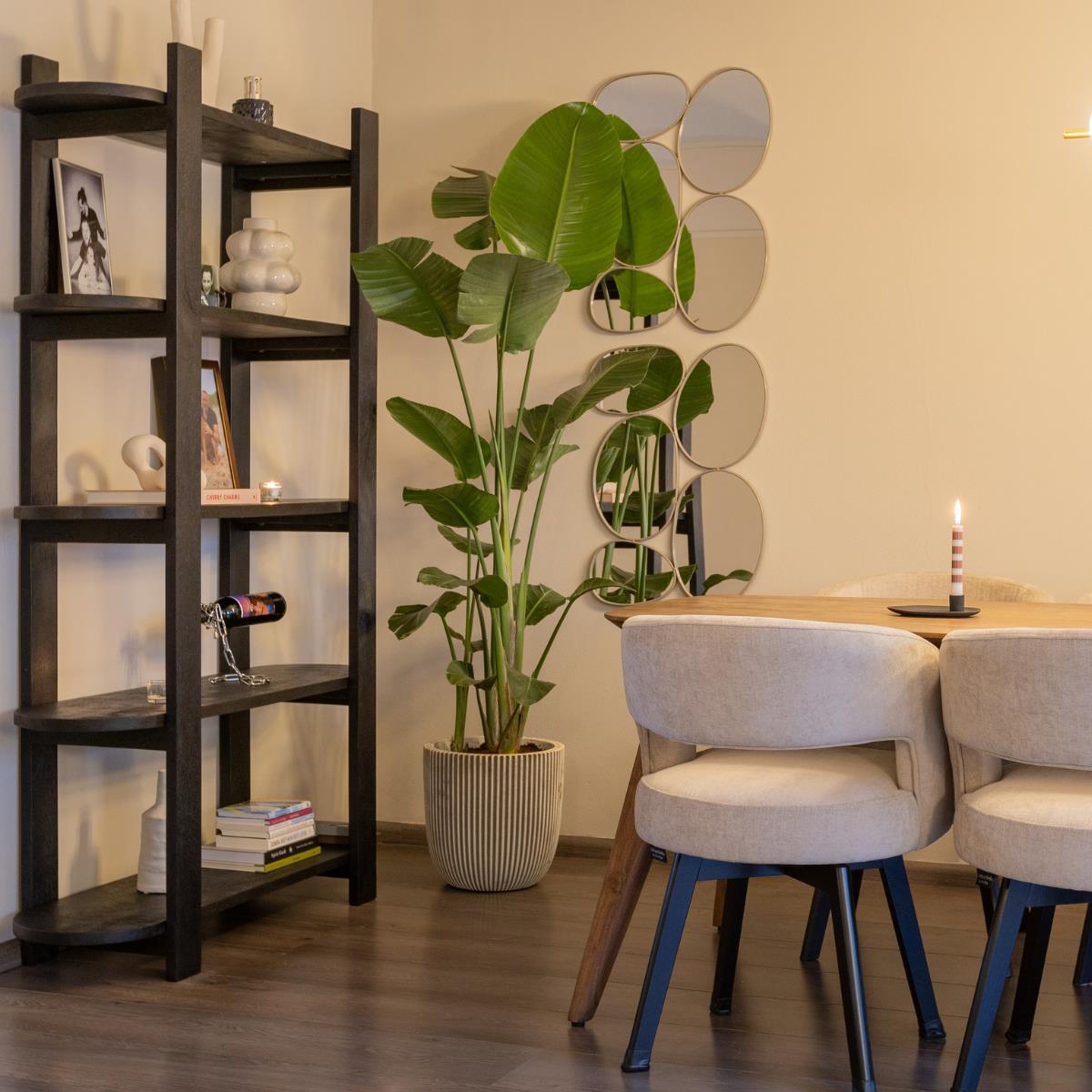 Giga Meubel - Wandkast Zwart - 120x38x190cm - Mangohout - Kast Luuk