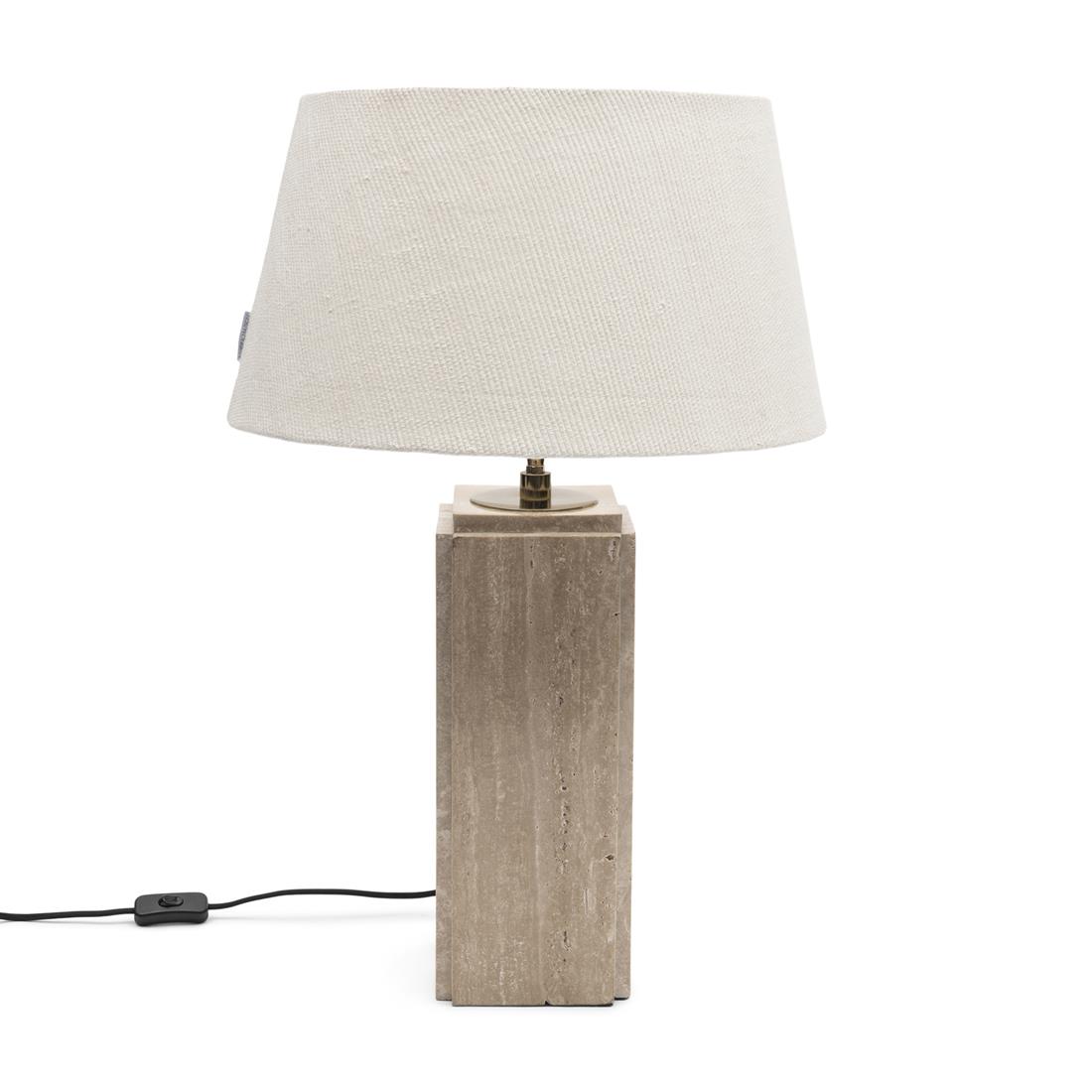 Riviera Maison Lampenkap groot Wit - Taper - Linnen (ØxH) 45x25