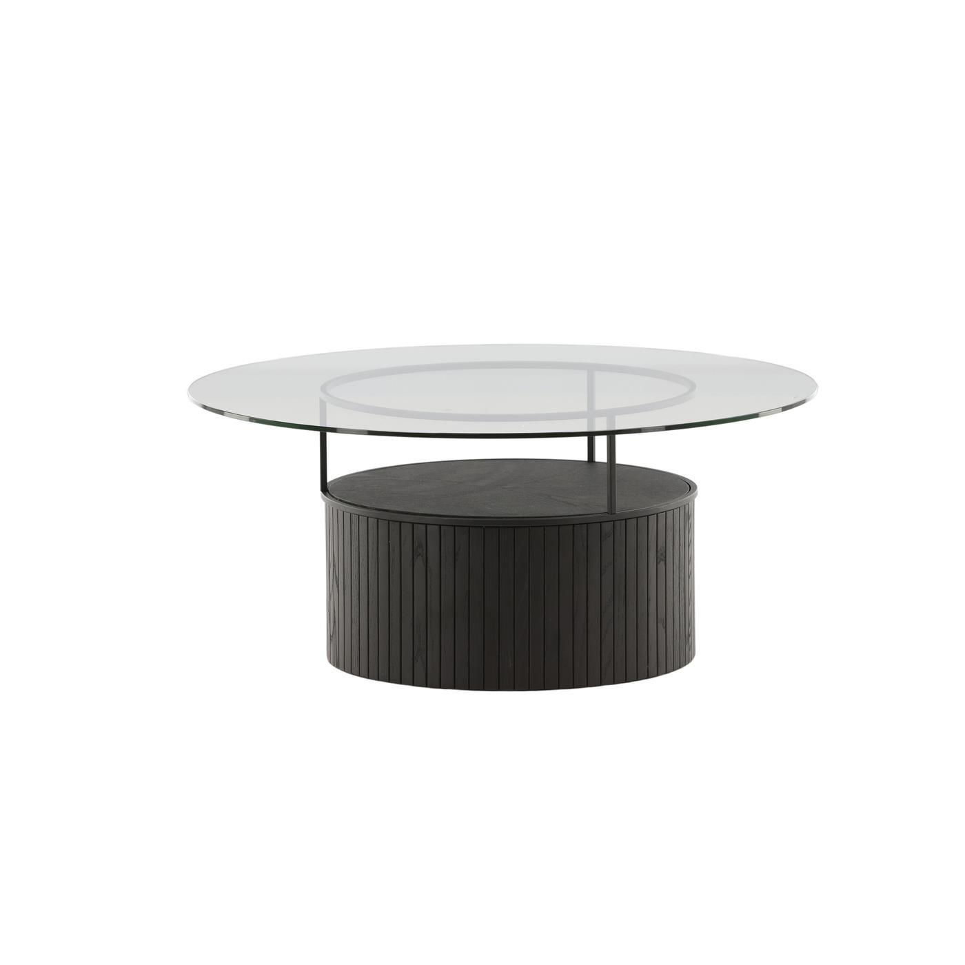 Fjôrd - Salontafel Bovall Zwart Helder Glas ⌀90cm
