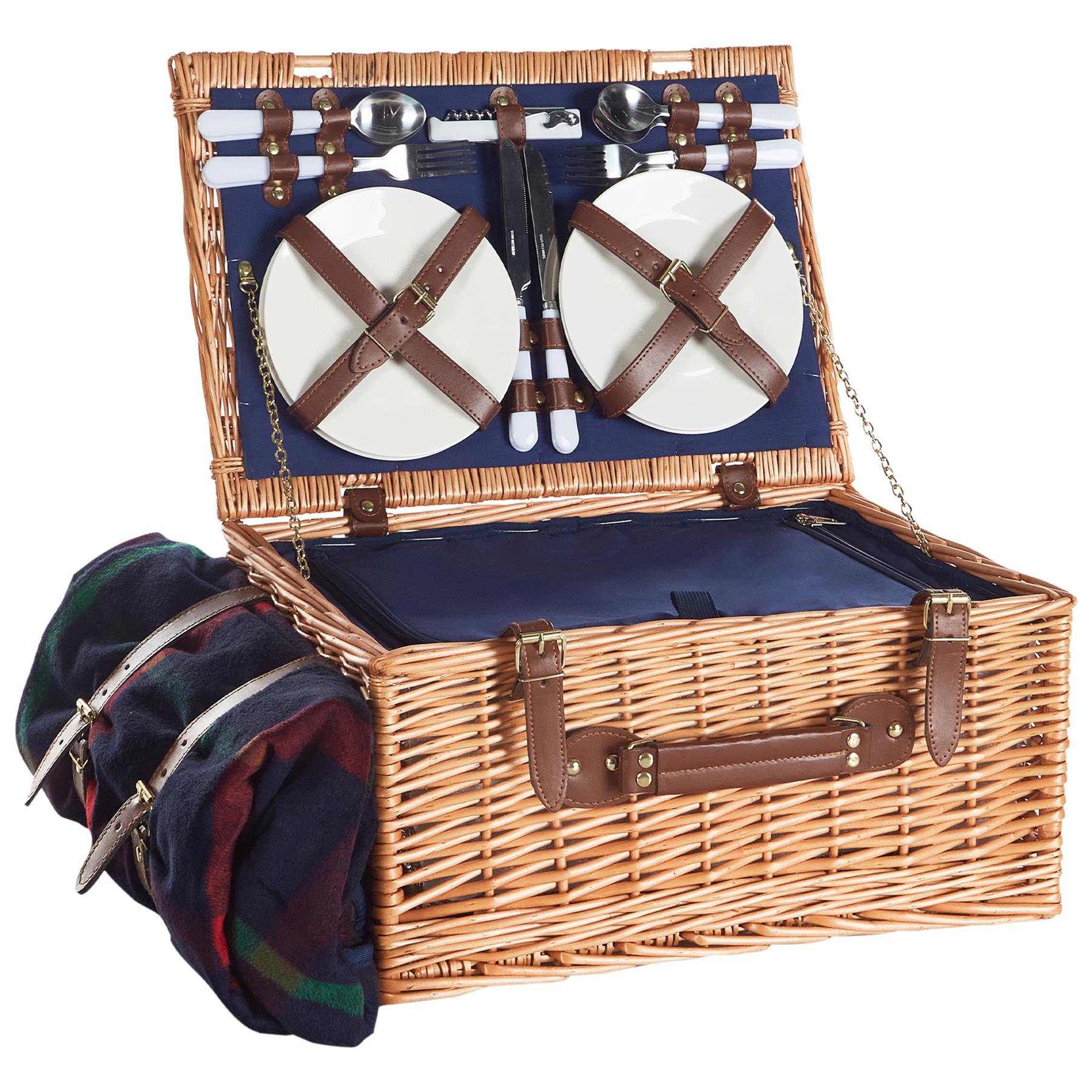 Beliani - CREPES - Picknickmand voor 4 - Naturel - Riet