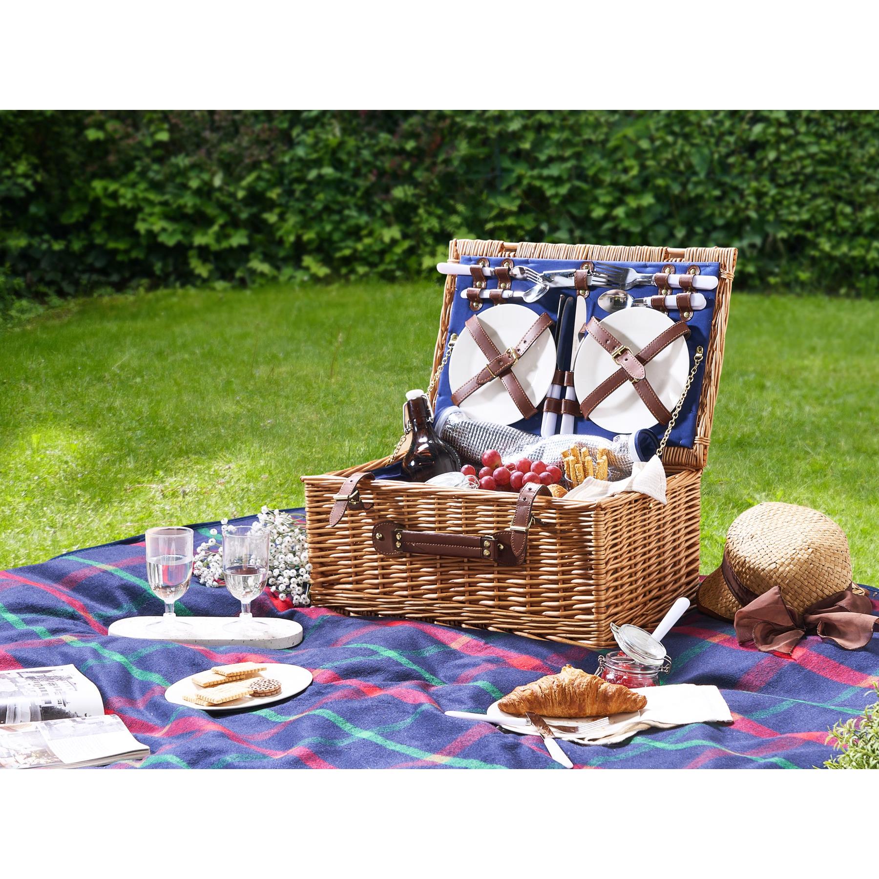 Beliani - CREPES - Picknickmand voor 4 - Naturel - Riet