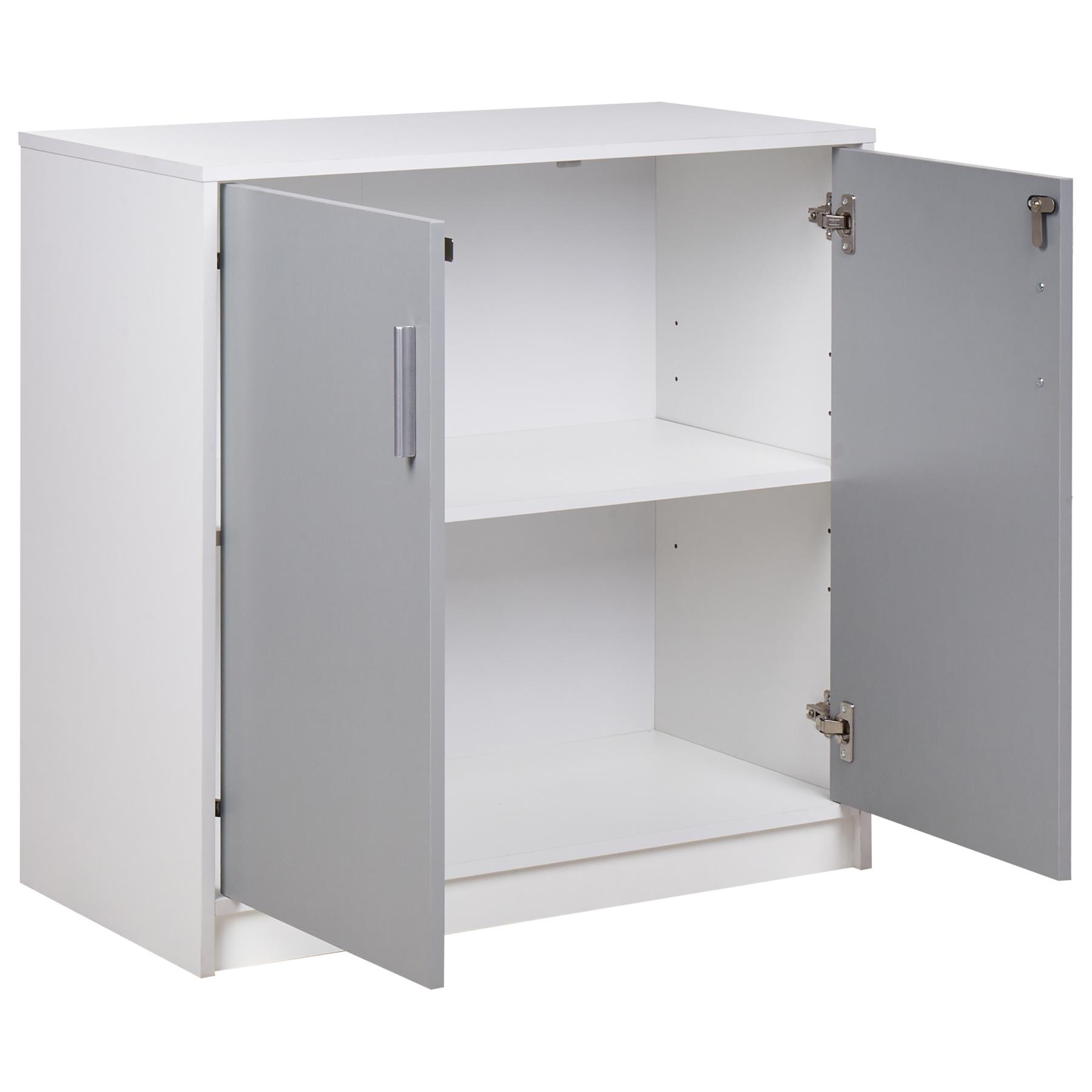 Beliani - ZEHNA - Sideboard 2 deuren - Lichtgrijs|Wit - Vezelplaat