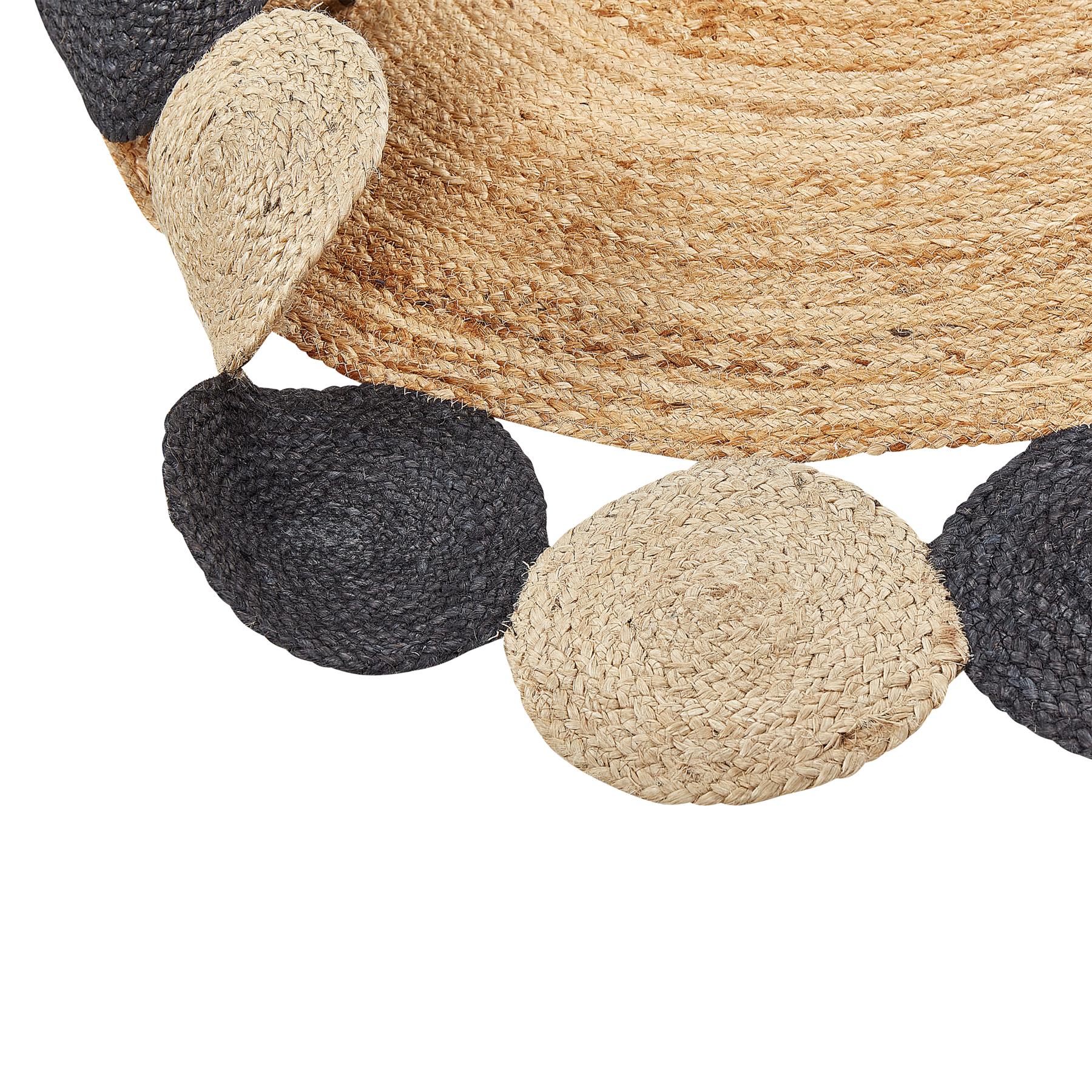 Beliani - VOSTAN - Vloerkleed - Zwart - Ã¸ 140 cm - Jute