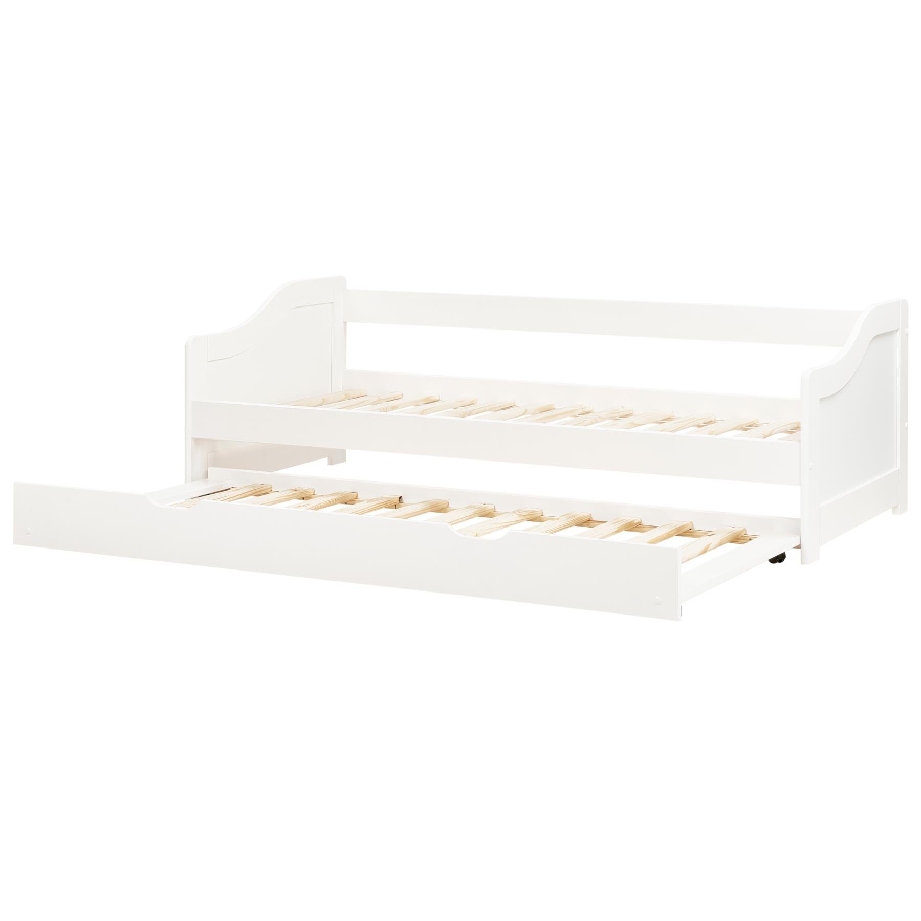 Beliani - LUNERAY - Onderschuifbed - Wit - 90 x 200 cm - Hout