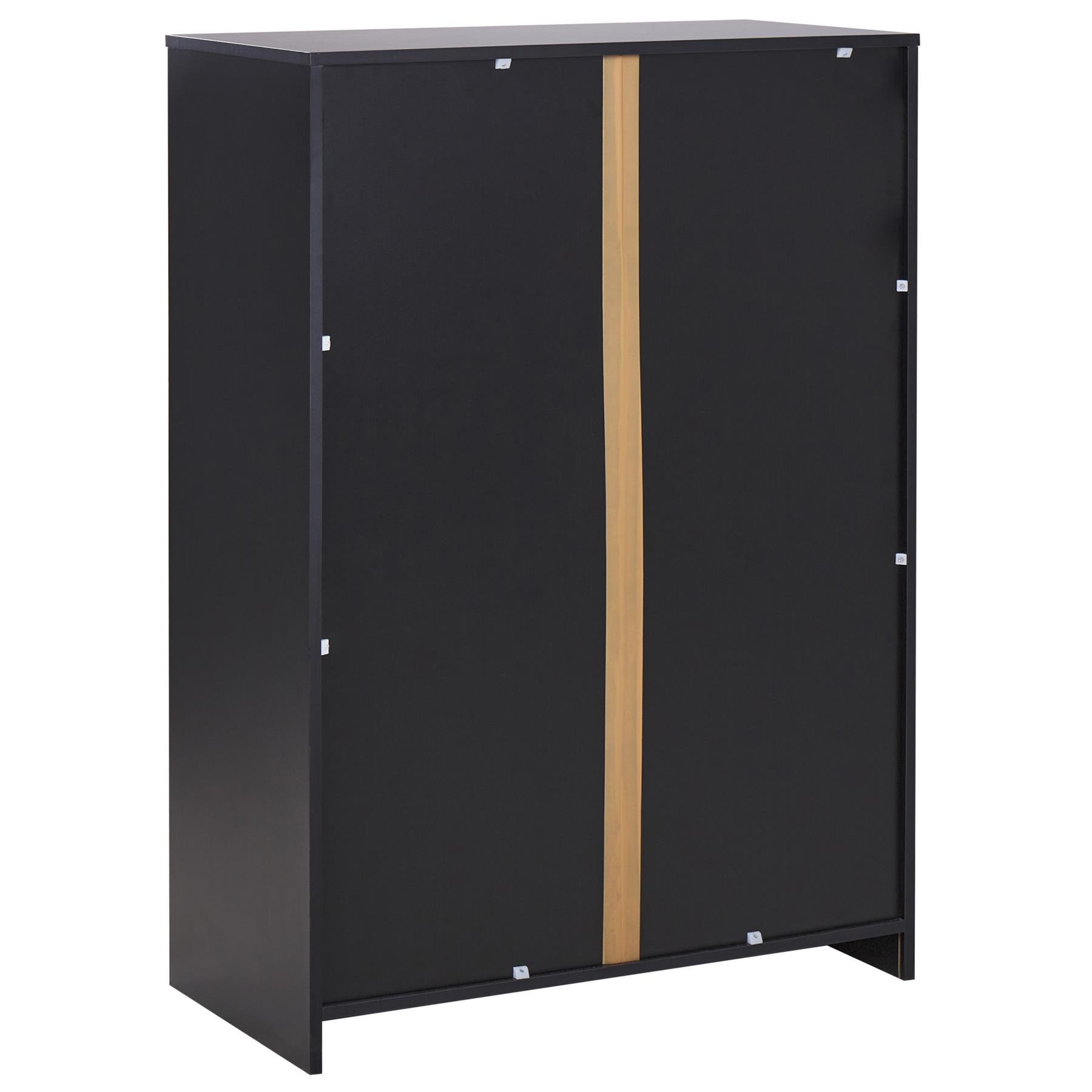 Beliani - ZEHNA - Sideboard - Lichthout|Zwart - 117 cm - Vezelplaat