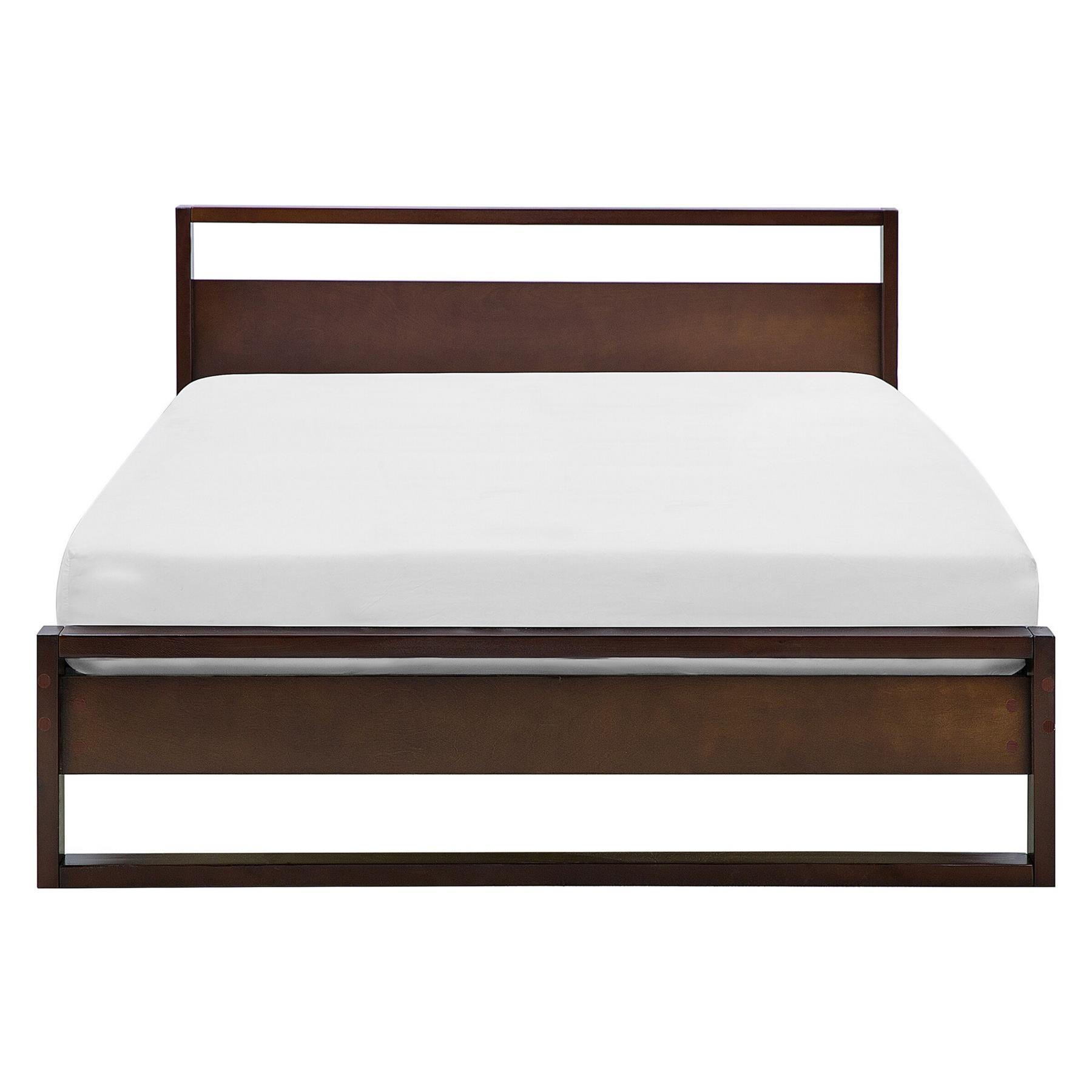 Beliani-GIULIA-Tweepersoonsbed-Donker-160 x 200 cm-Dennenhout