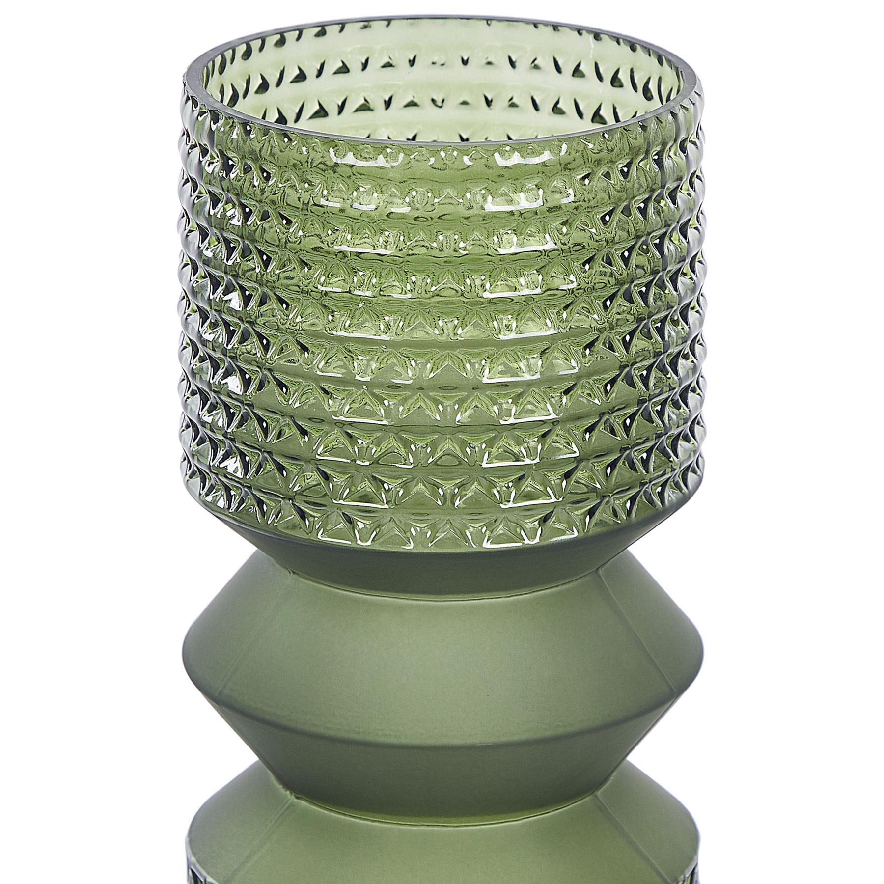 Beliani - VRADETO - Decoratieve vaas - Olijfgroen - Glas