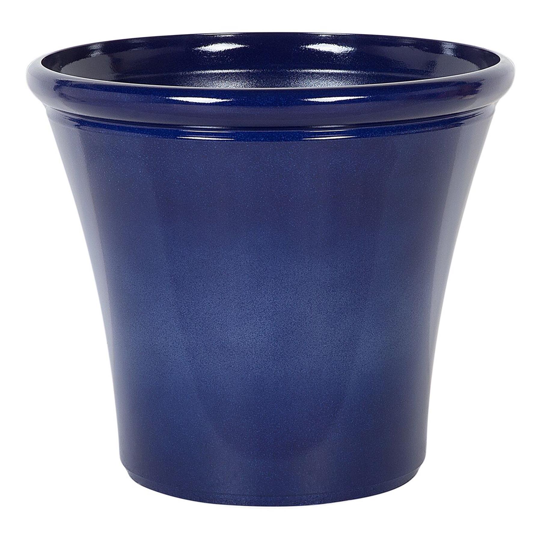Beliani-KOKKINO-Bloempot set-Marineblauw-46 cm-Klei-vezelmengsel