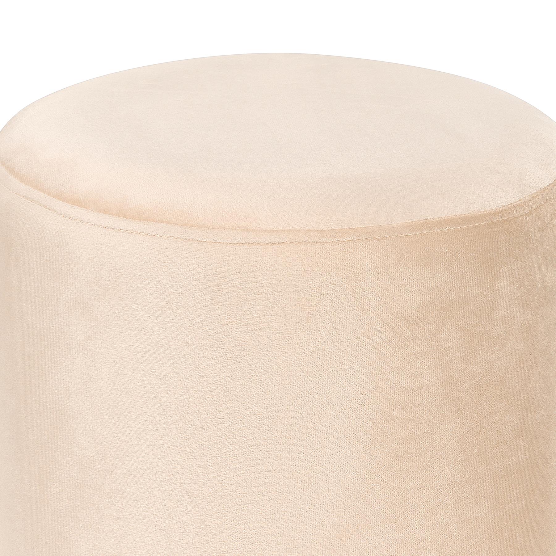 Beliani - YANKTON - Poef - Crème - Fluweel