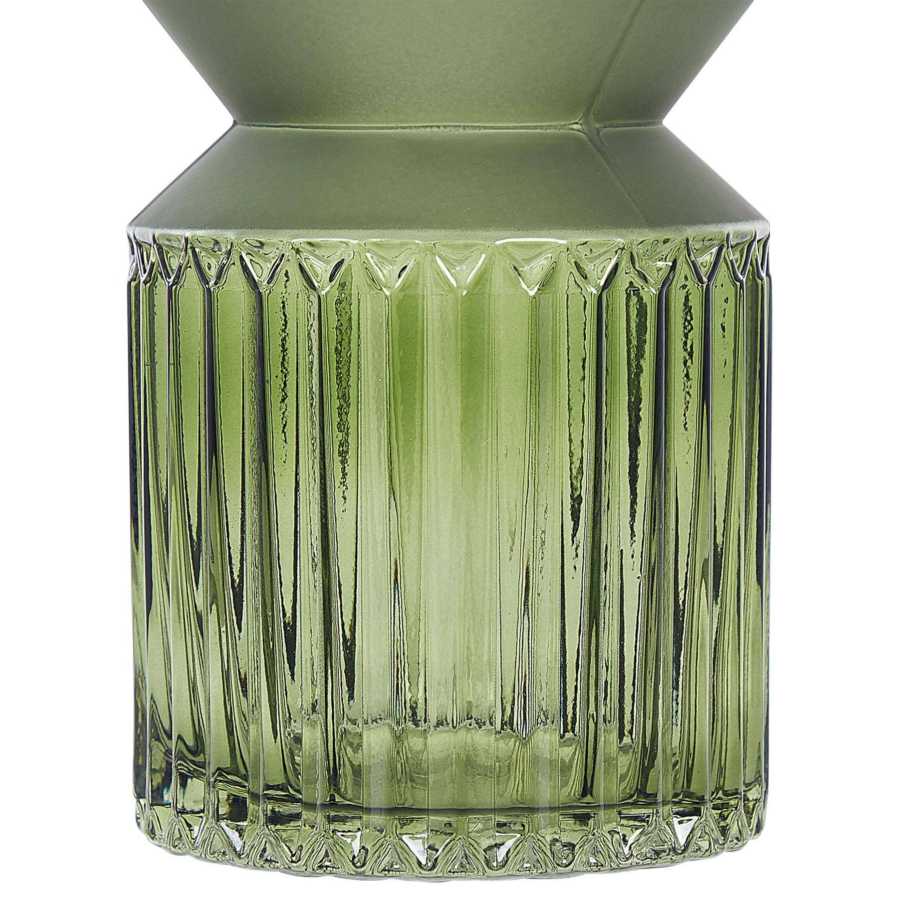 Beliani - VRADETO - Decoratieve vaas - Olijfgroen - Glas