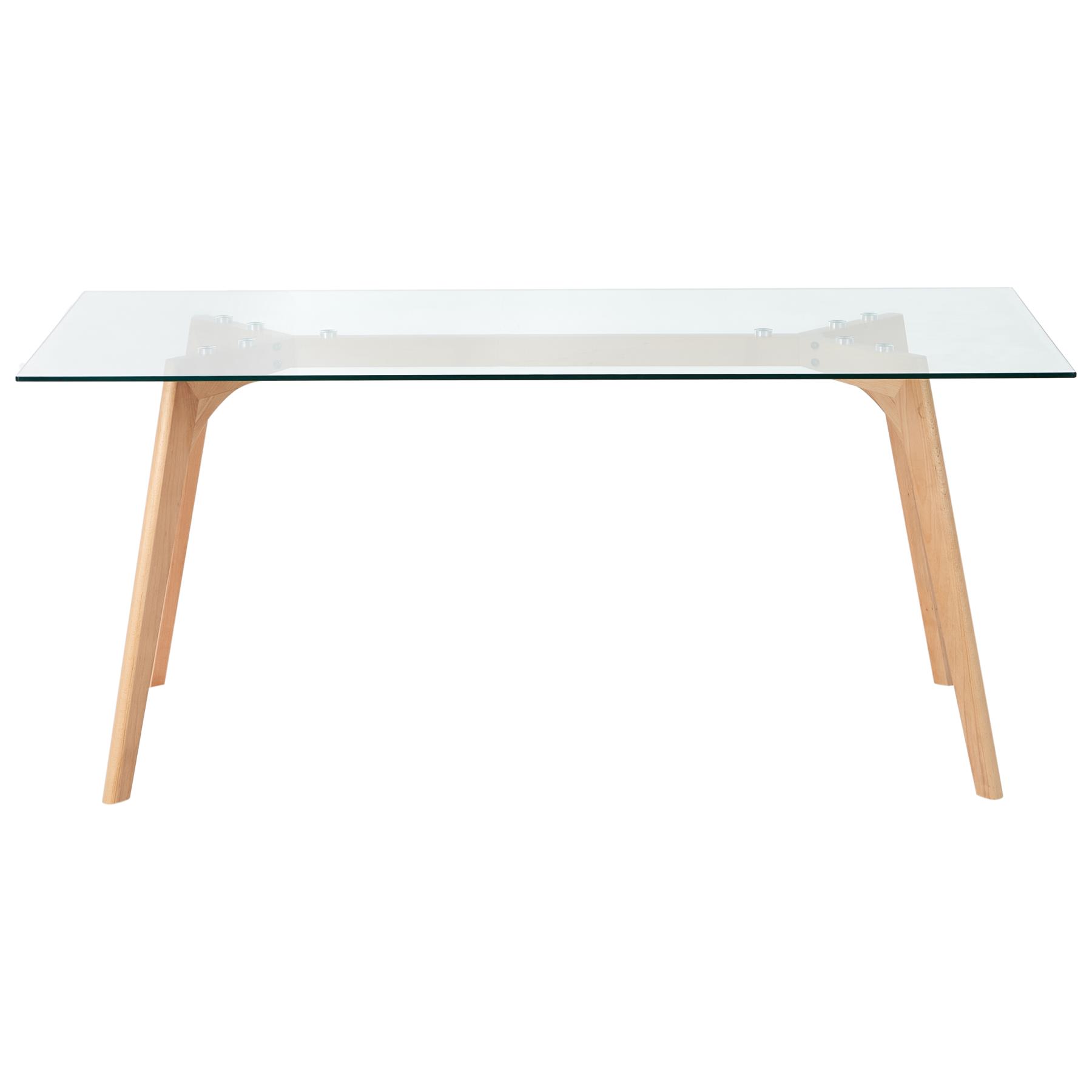 Beliani-HUDSON-Eettafel-Lichte houtkleur-90 x 180 cm-Veiligheidsglas