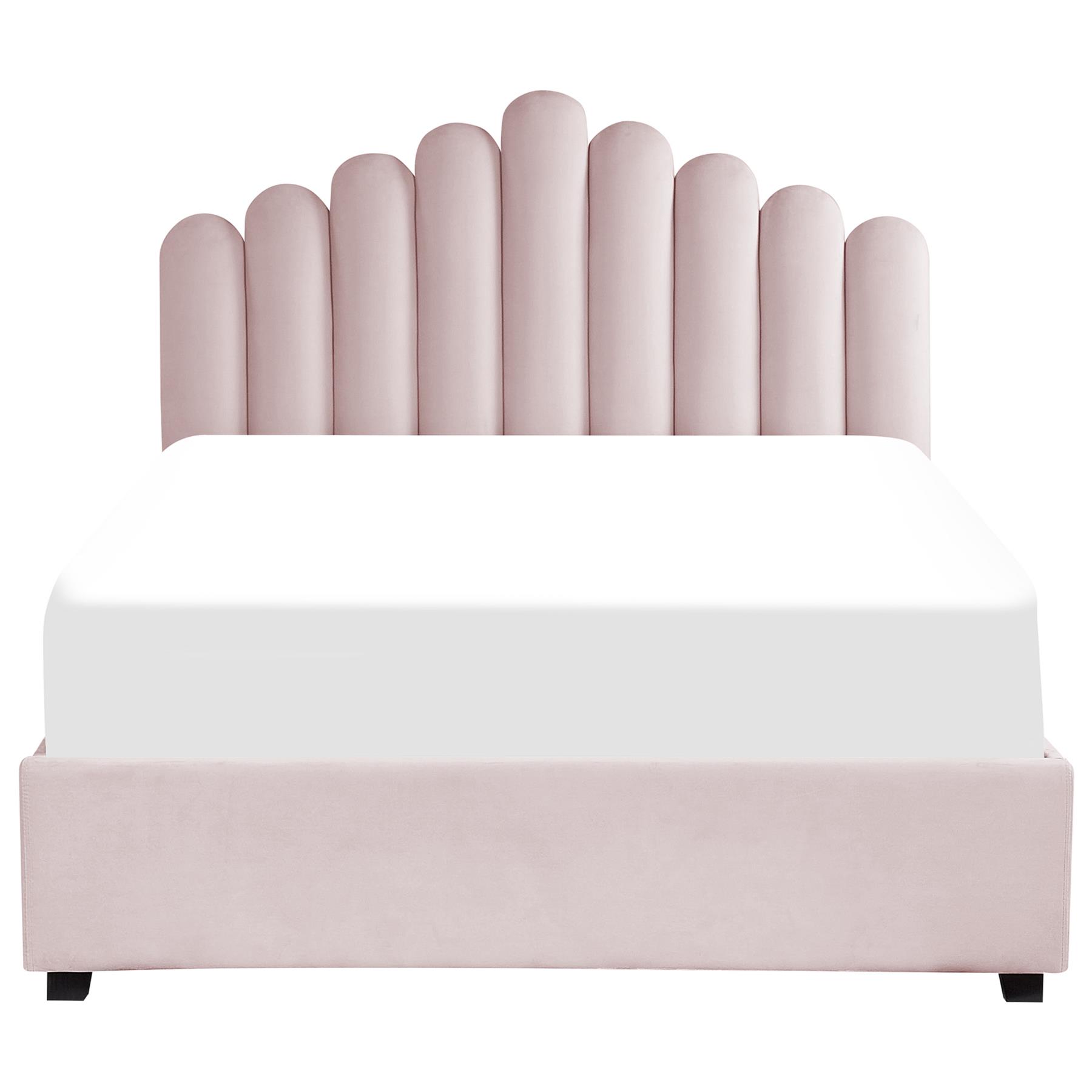 Beliani-VINCENNES-Bed met opbergruimte-Roze-140 x 200 cm-Fluweel