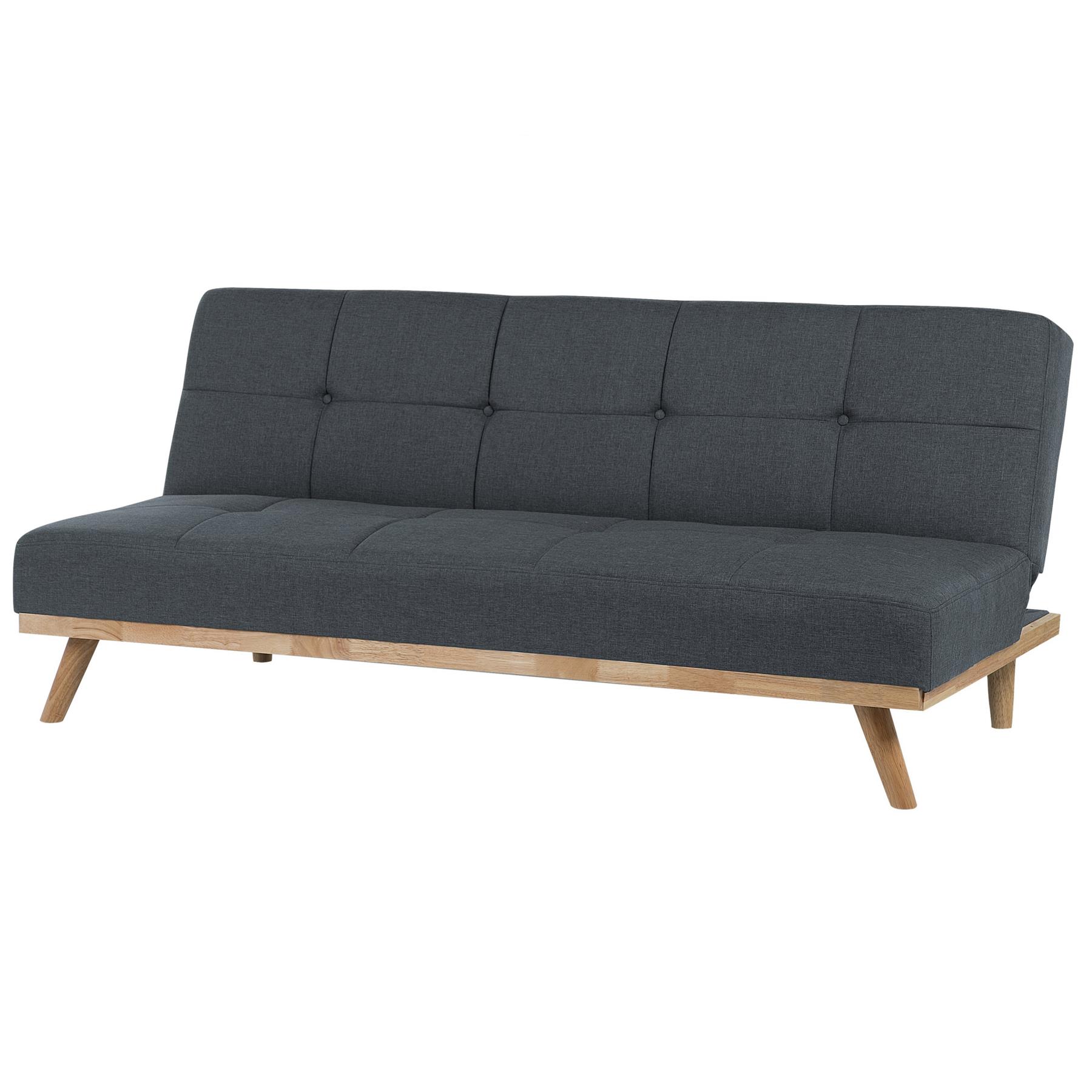Beliani - FROYA - Slaapbank 3-zits - Donkergrijs - Polyester