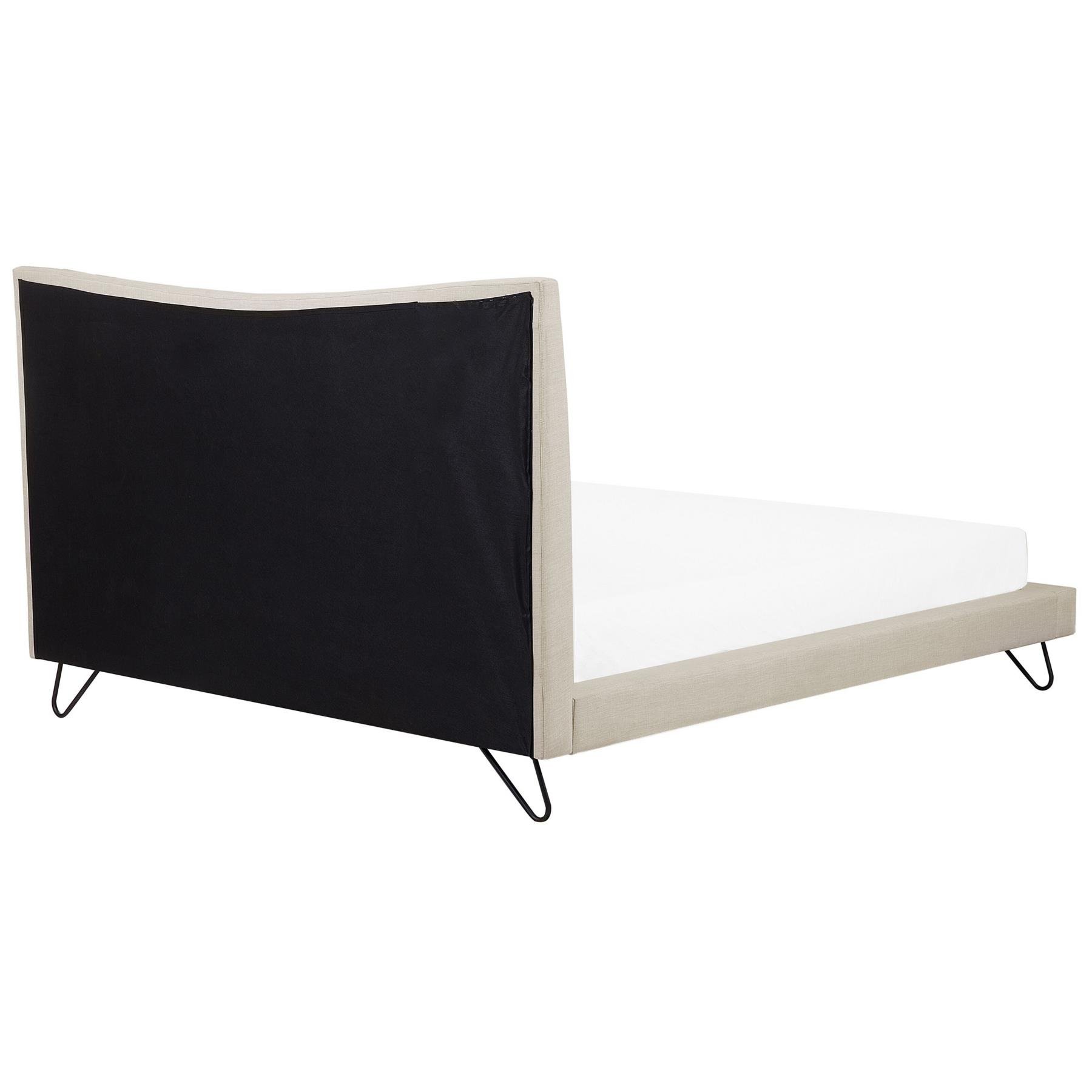 Beliani-LANNION -Tweepersoonsbed-Beige-180 x 200 cm-Polyester