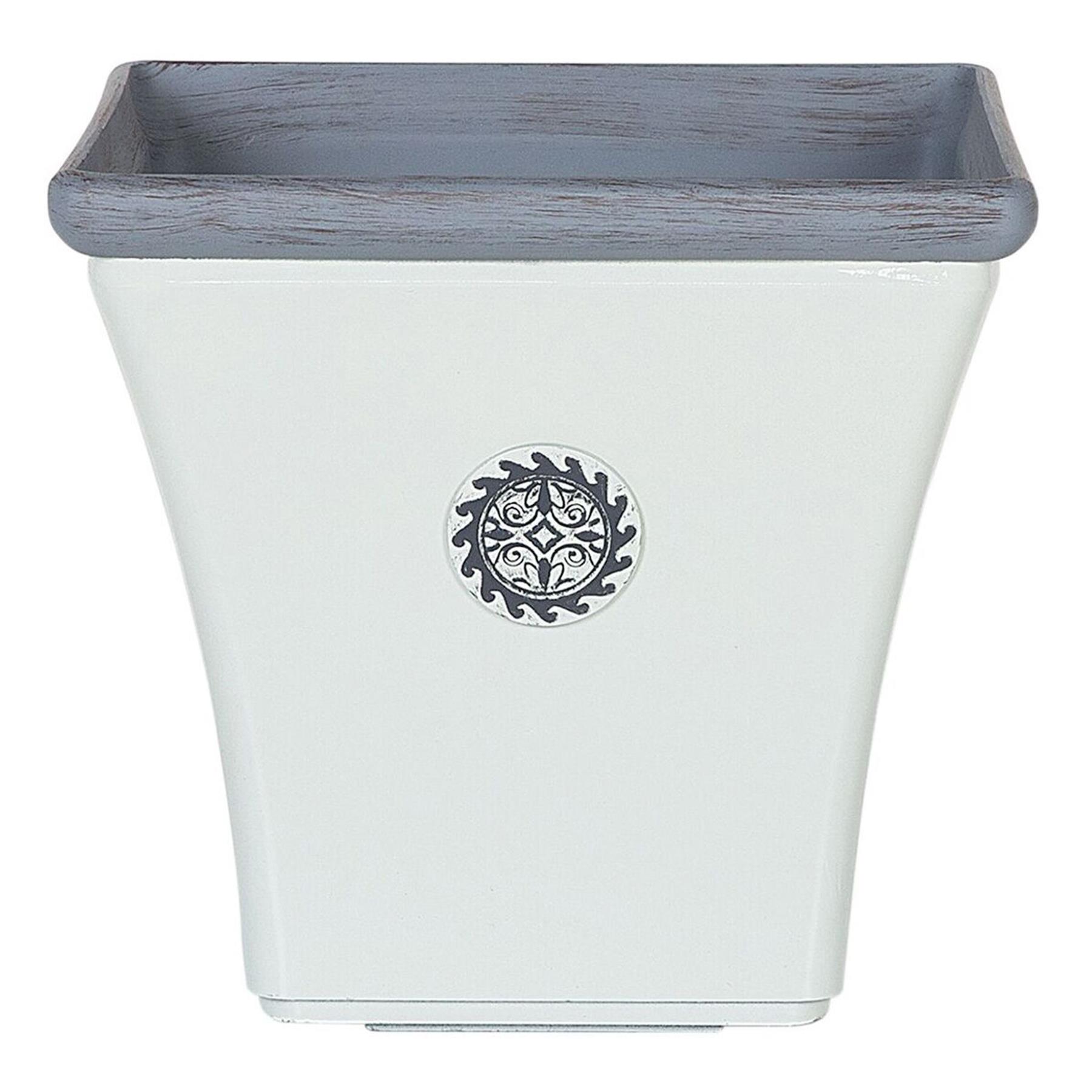 Beliani-ELATEIA-Bloempot set van 2-Wit-32 cm-Klei-vezelmengsel